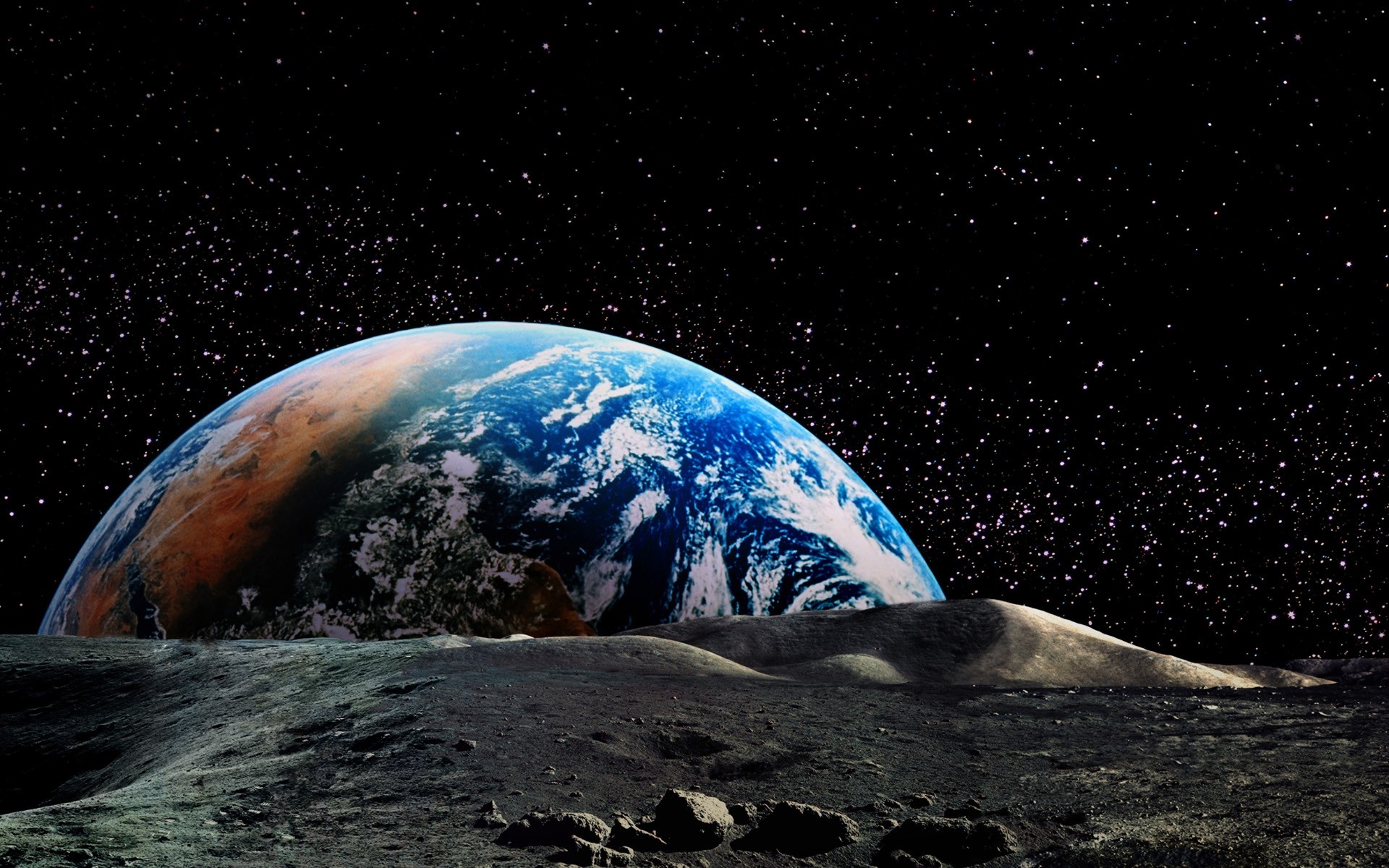 General 1920x1200 planet Earth space Moon horizon stars astronomy universe