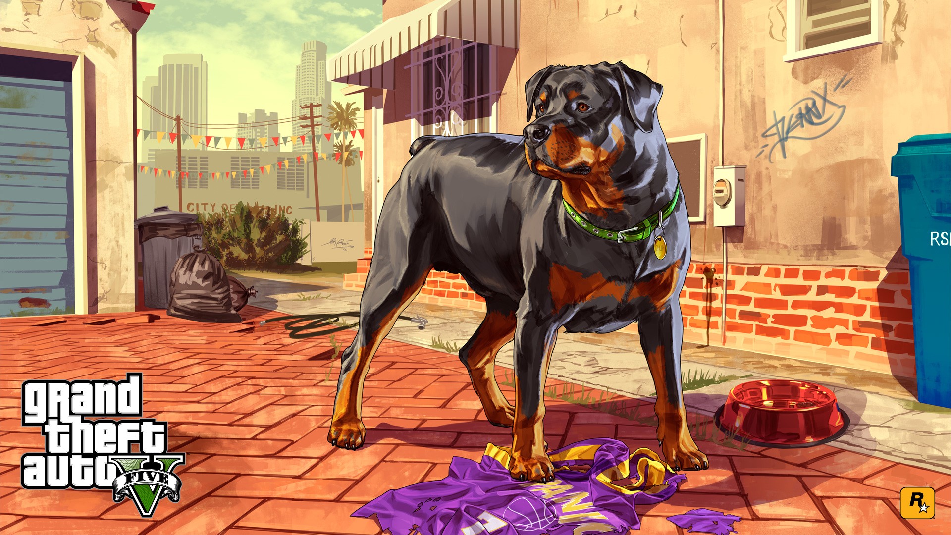 General 1920x1080 Grand Theft Auto V dog video games PC gaming video game art animals mammals
