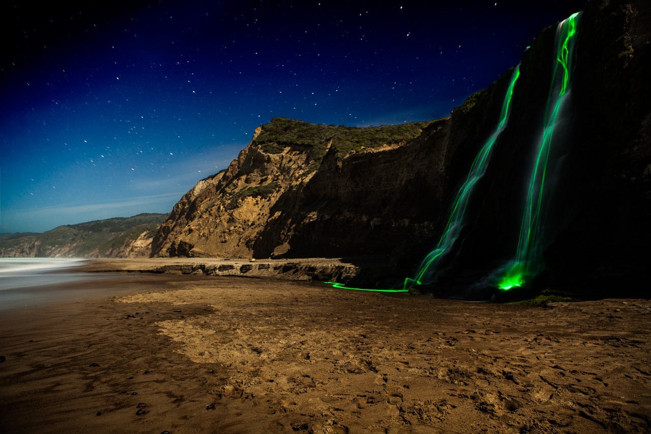 General 1280x853 landscape coast waterfall color correction fluorescent nature digital art stars