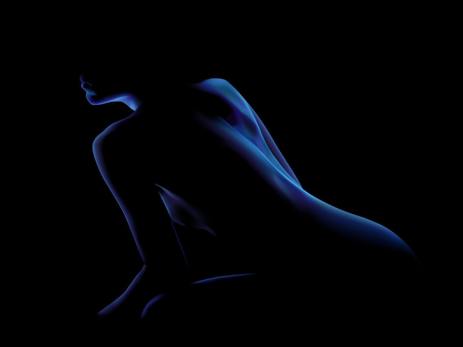 People 1600x1200 women blue silhouette photography