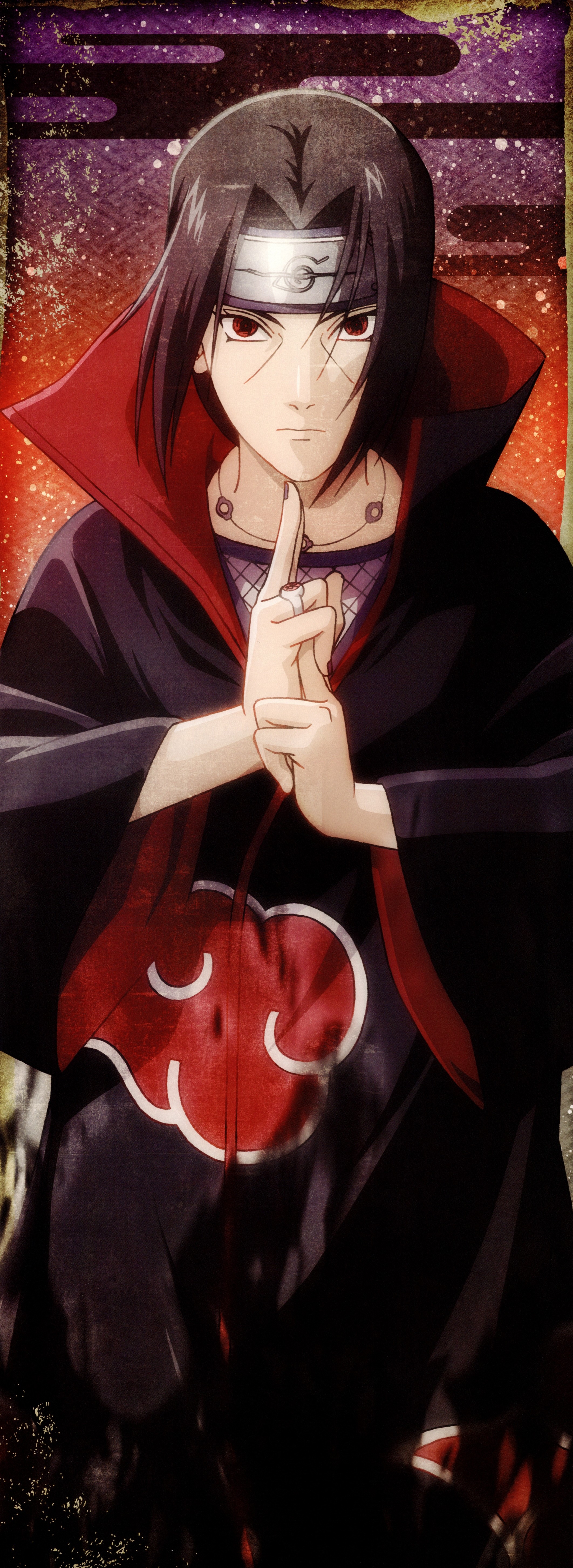Anime 2124x5800 Naruto Shippuden Uchiha Itachi Akatsuki anime anime boys red eyes