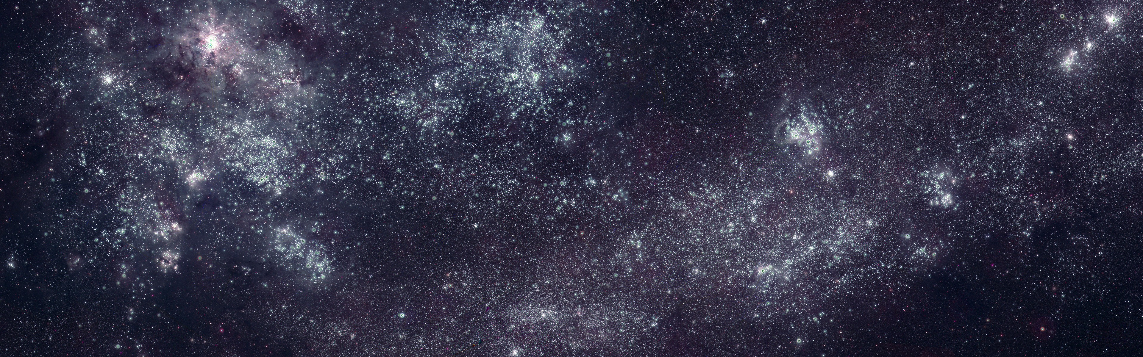 General 3840x1200 Large Magellanic Cloud space stars multiple display dual monitors space art digital art