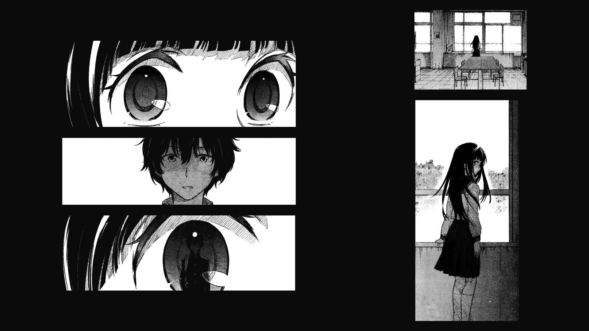 Anime 1920x1080 manga monochrome collage anime anime girls face eyes