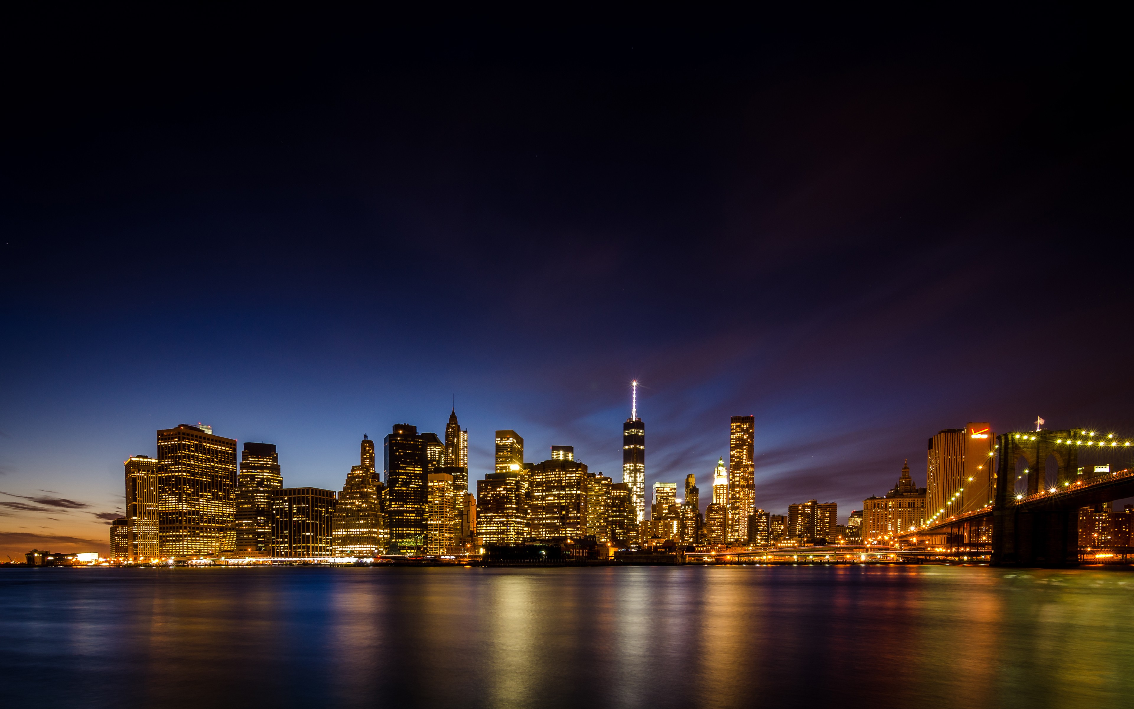 General 3840x2400 cityscape One World Trade Center New York City Manhattan USA city lights