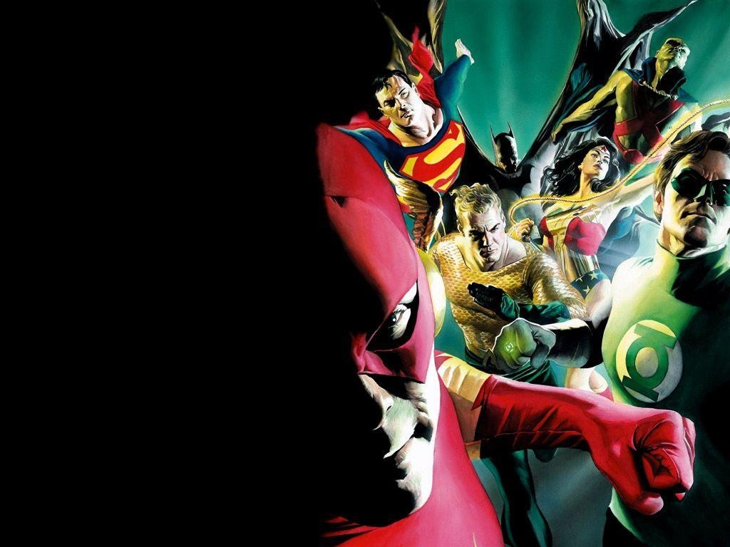 General 1024x768 DC Comics The Flash Green Lantern Superman Batman Wonder Woman Aquaman Justice League