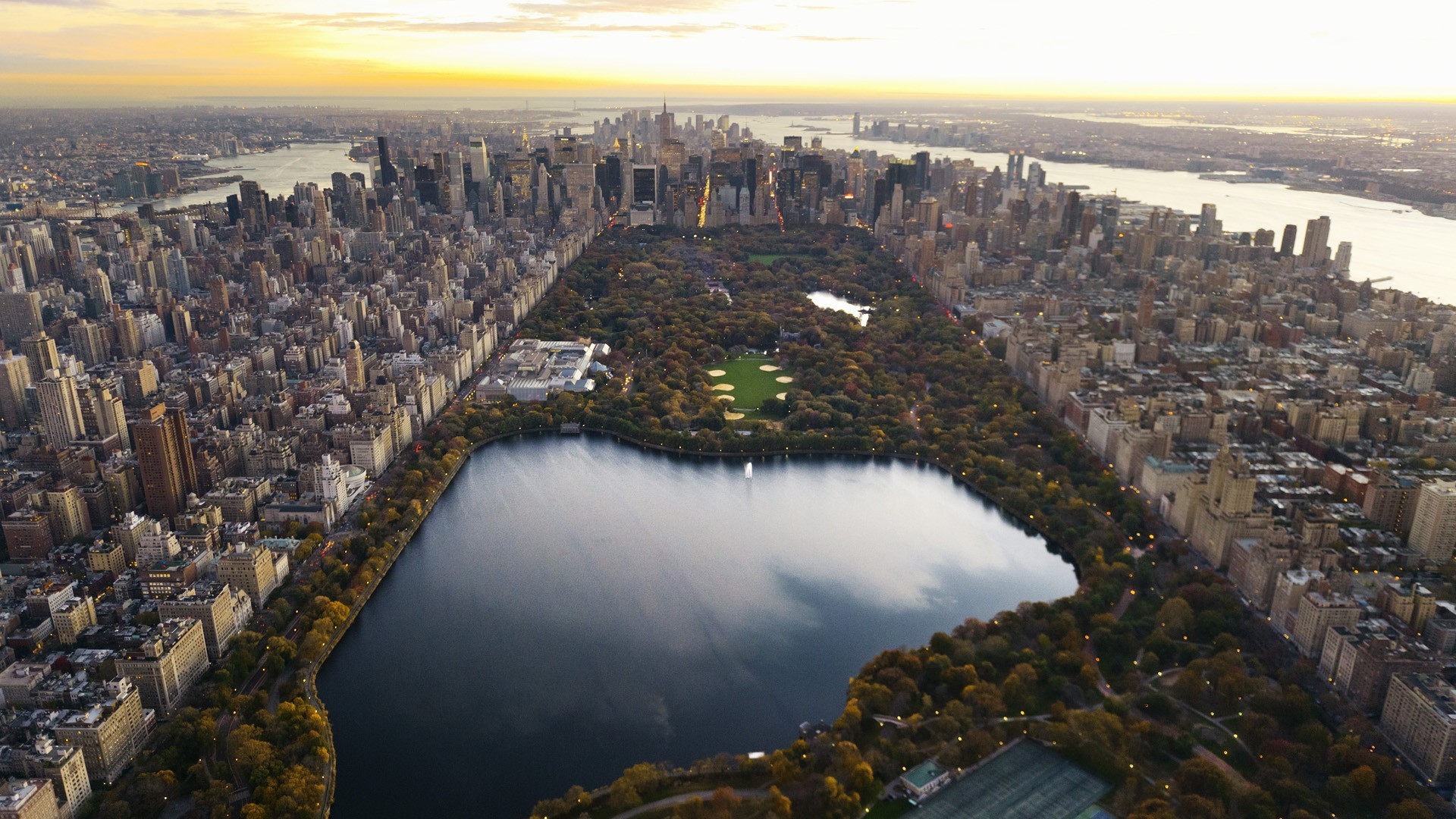 General 1920x1080 New York City city building Central Park USA aerial view cityscape