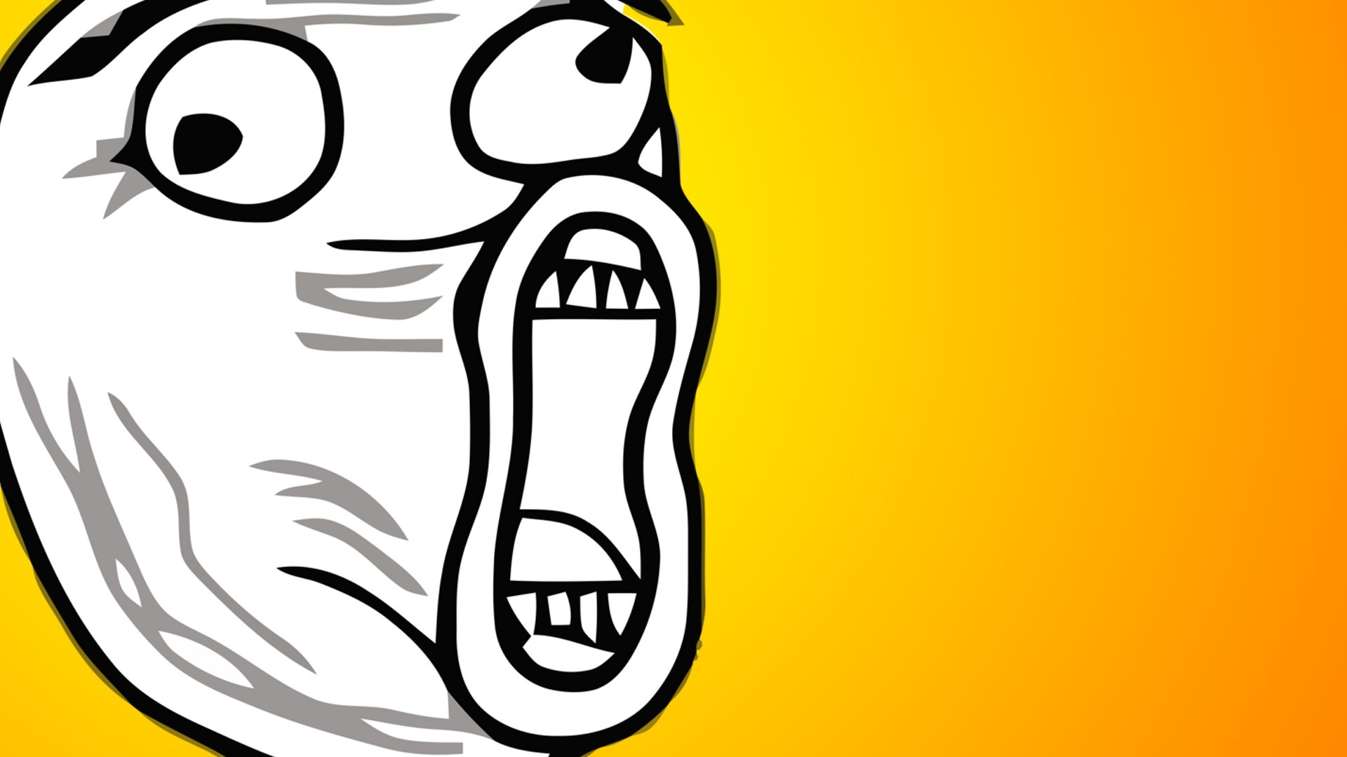 General 1920x1080 troll face cartoon simple background gradient yellow background