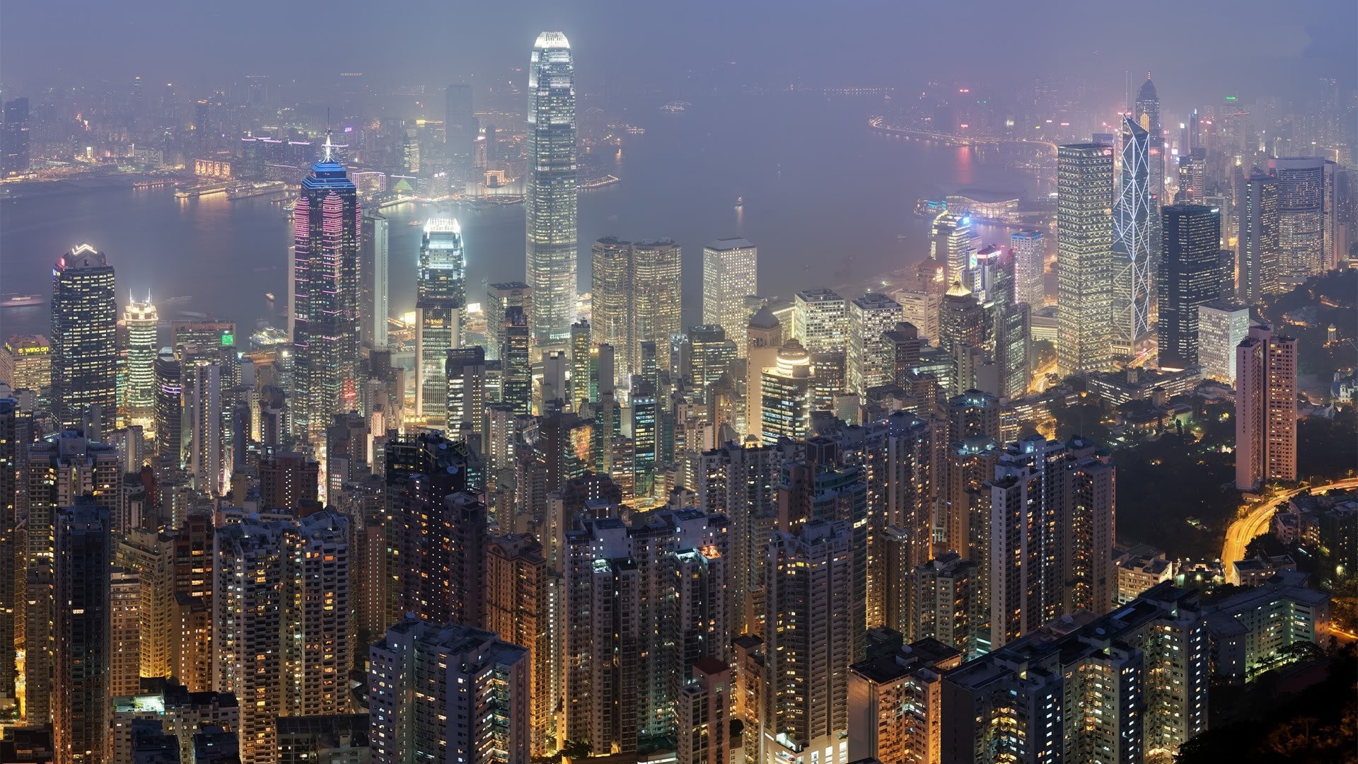 General 1920x1080 city cityscape Hong Kong China Asia city lights