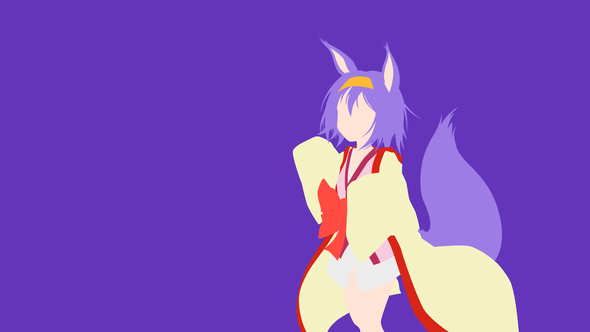 Anime 1920x1080 anime fantasy art fantasy girl fox girl minimalism simple background purple background anime girls