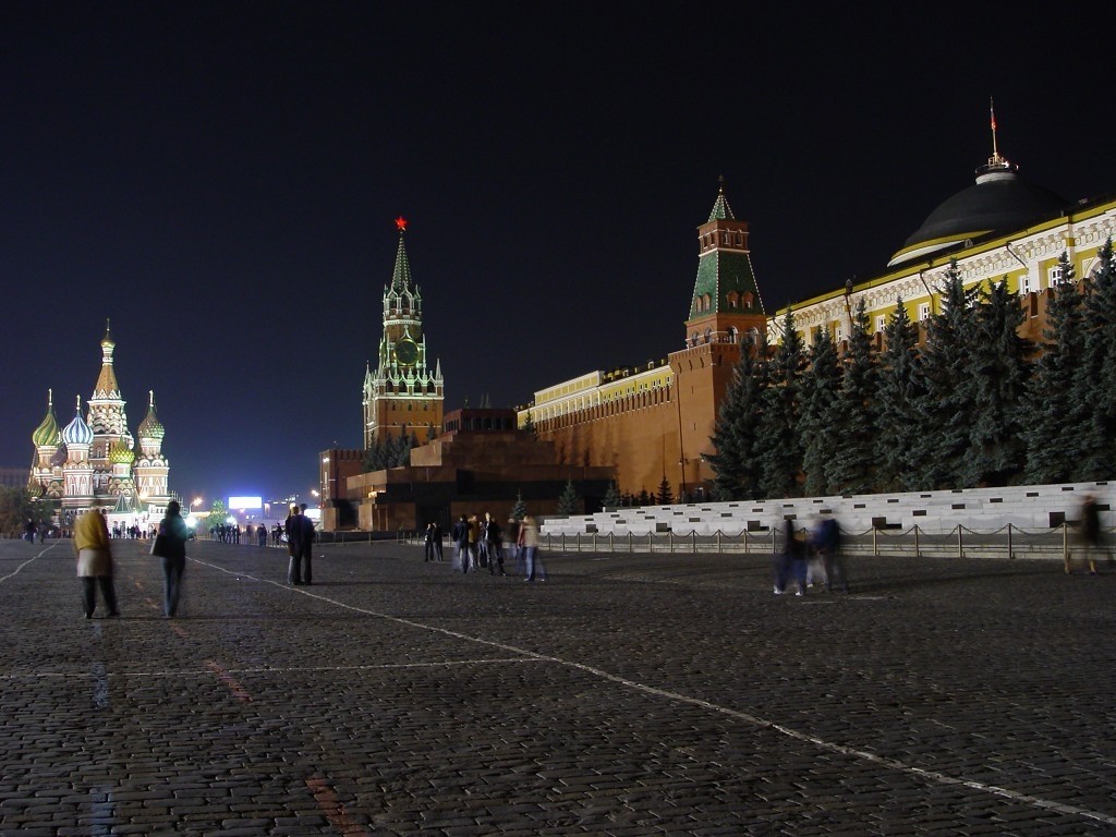 General 1024x768 Moscow Russia Europe night landmark Kremlin Saint Basil's Cathedral