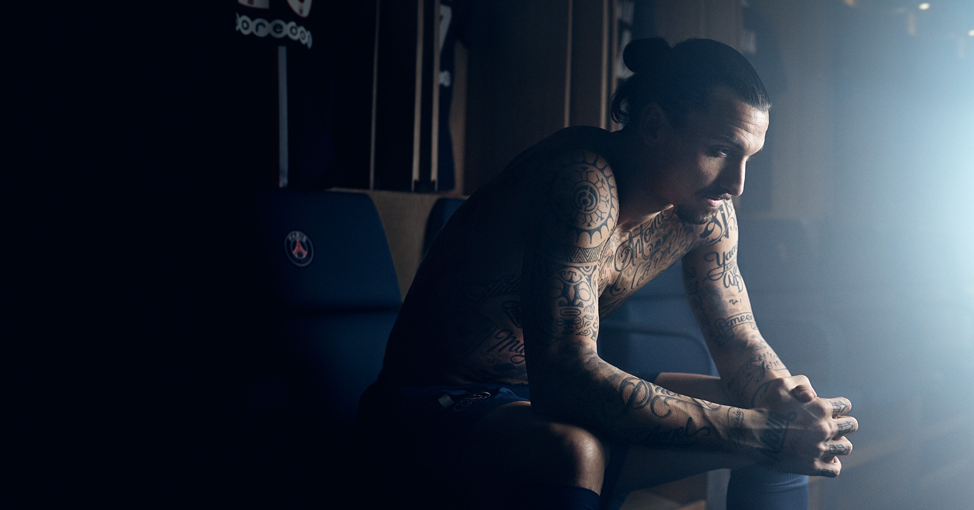 People 1920x1005 Zlatan Ibrahimovic men soccer Paris Saint-Germain footballers tattoo