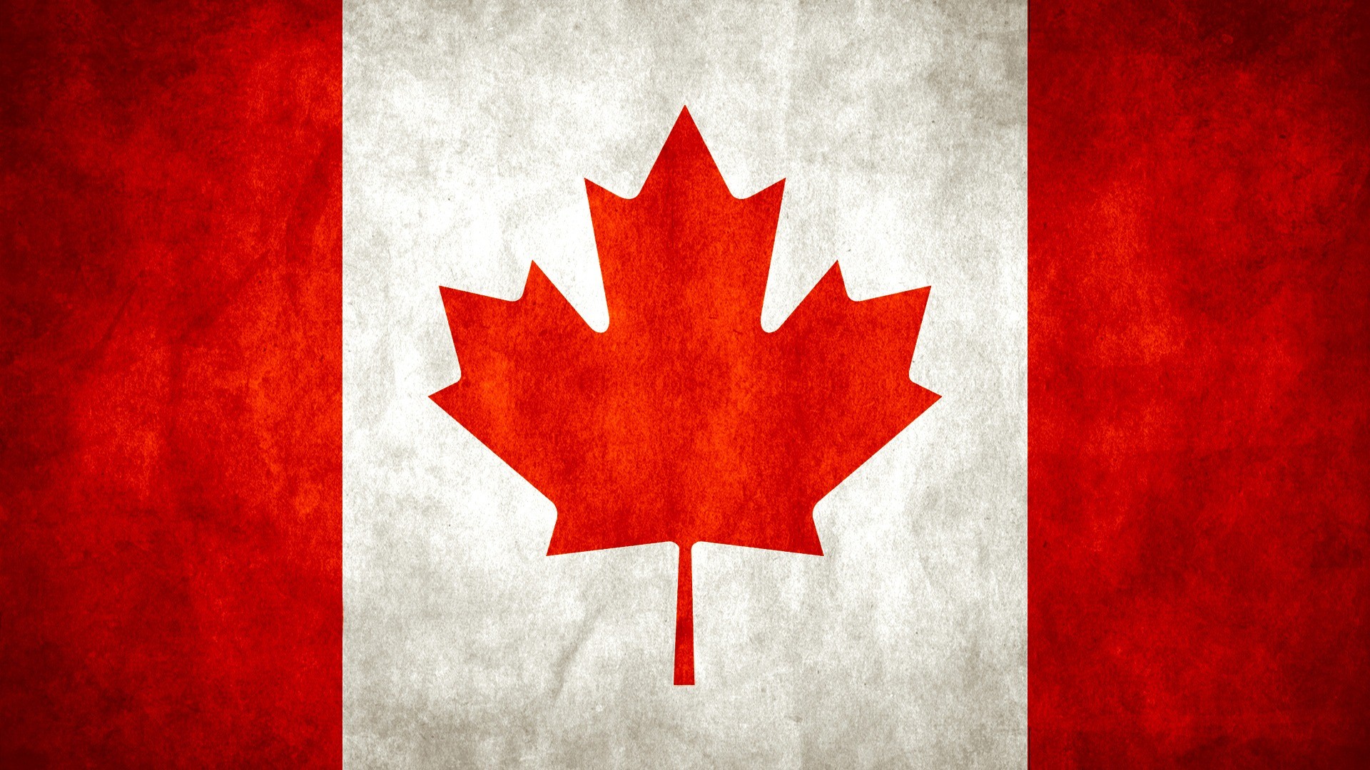 General 1920x1080 flag Canada red white maple leaves symmetry digital art