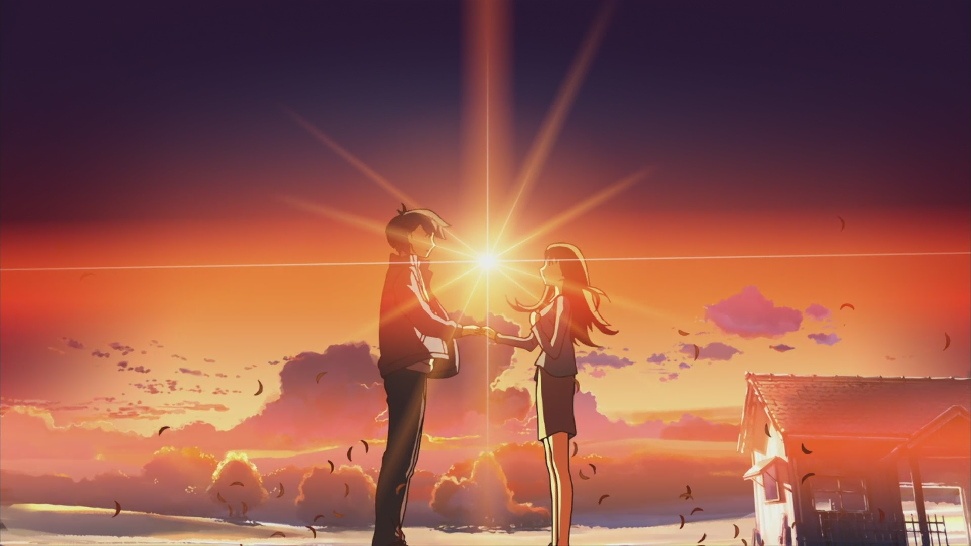 Anime 1920x1080 The Place Promised In Our Early Days Makoto Shinkai  anime boys sky anime girls Sun sunlight