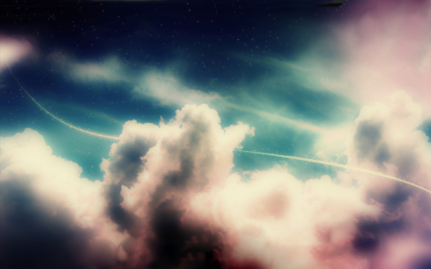 General 1440x900 digital art space art clouds stars sky