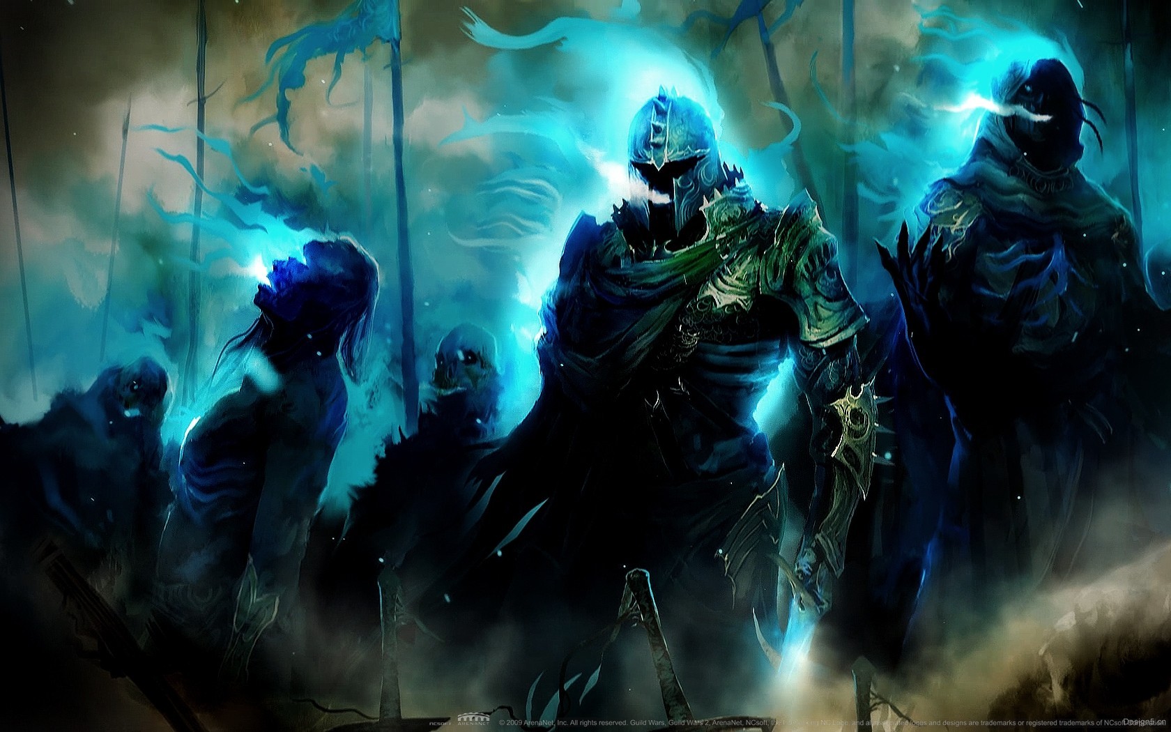General 1680x1050 Guild Wars 2 digital art PC gaming dark fantasy fantasy art 2009 (Year) cyan turquoise