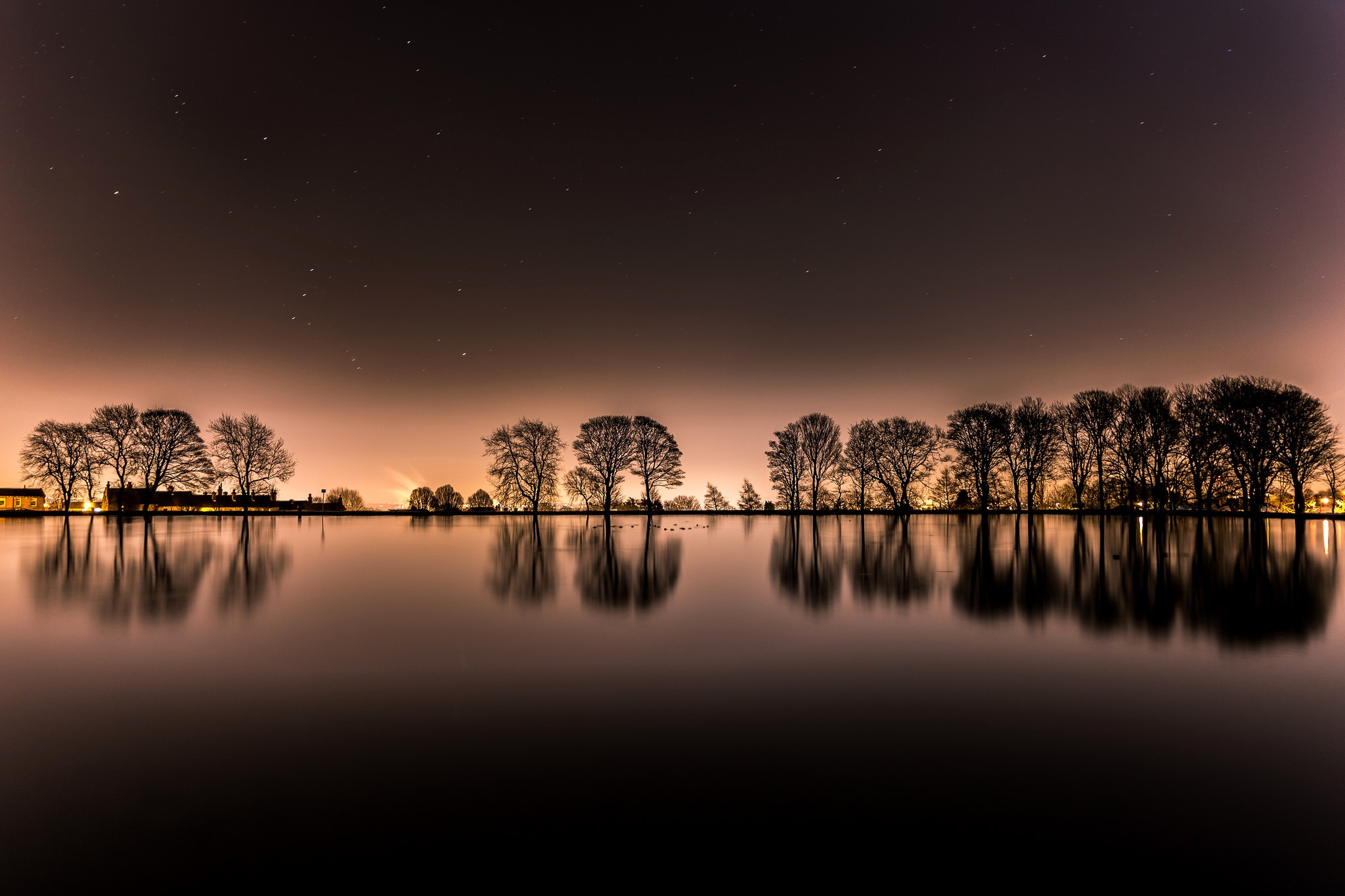 General 2048x1365 trees landscape lake reflection calm night nature sky stars calm waters water