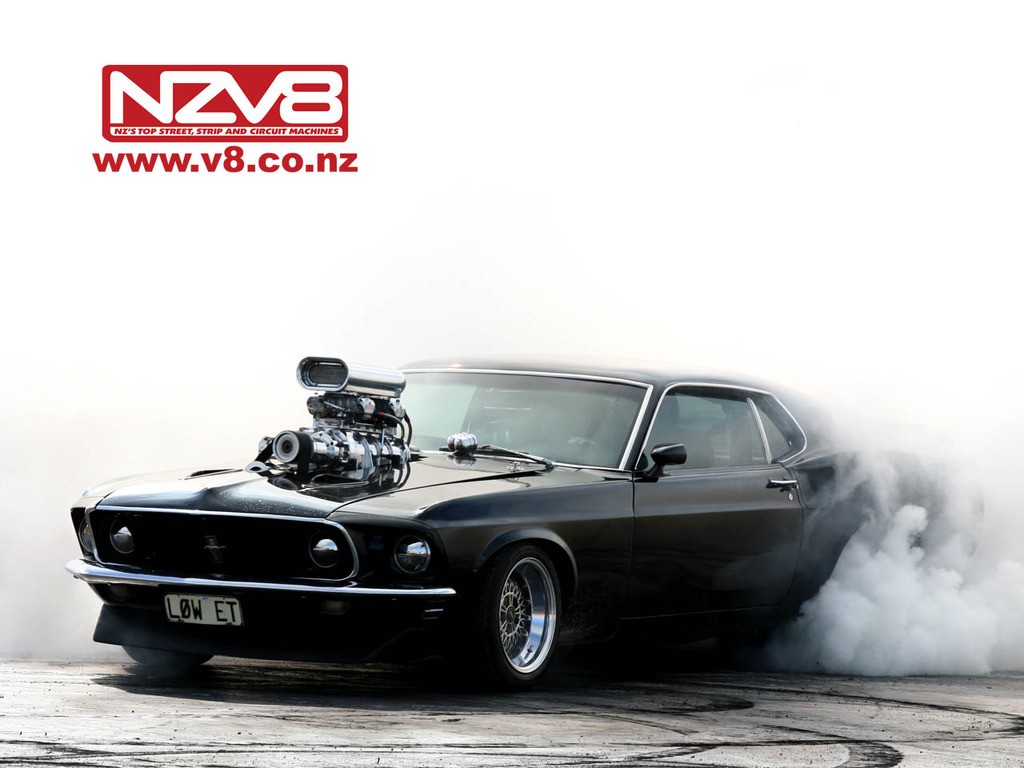 General 1024x768 car vehicle Ford Mustang black cars Ford supercharger muscle cars burnout American cars