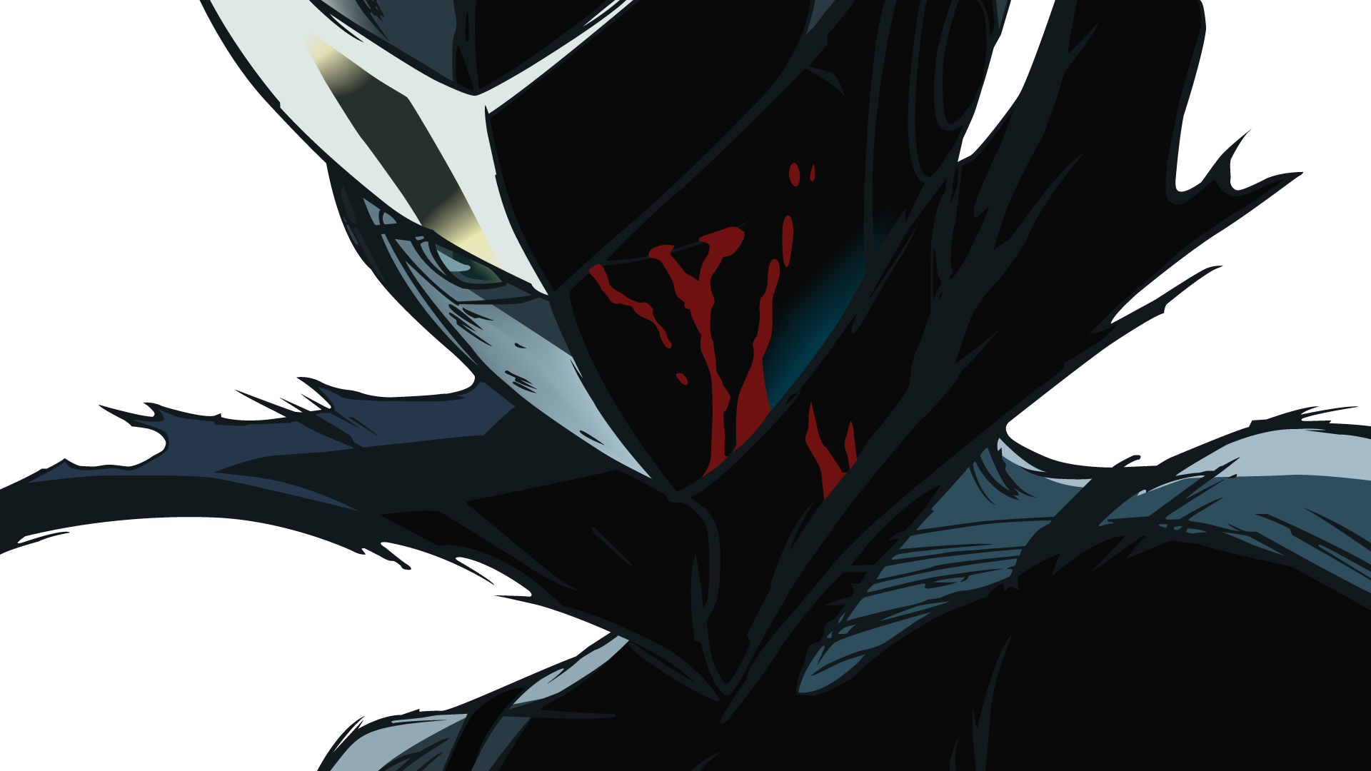 Anime 1920x1080 blood anime face dark simple background black background