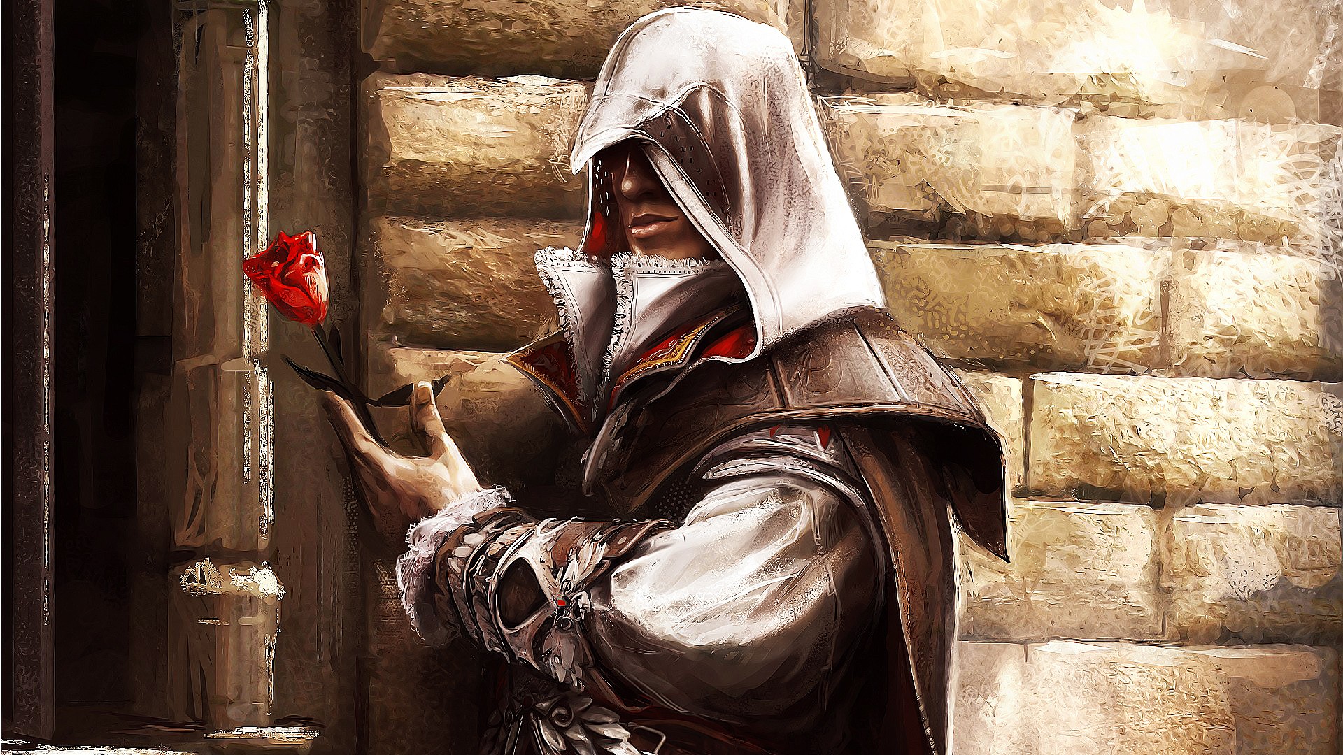 General 1920x1080 Assassin's Creed video games video game art rose video game men flowers artwork hoods