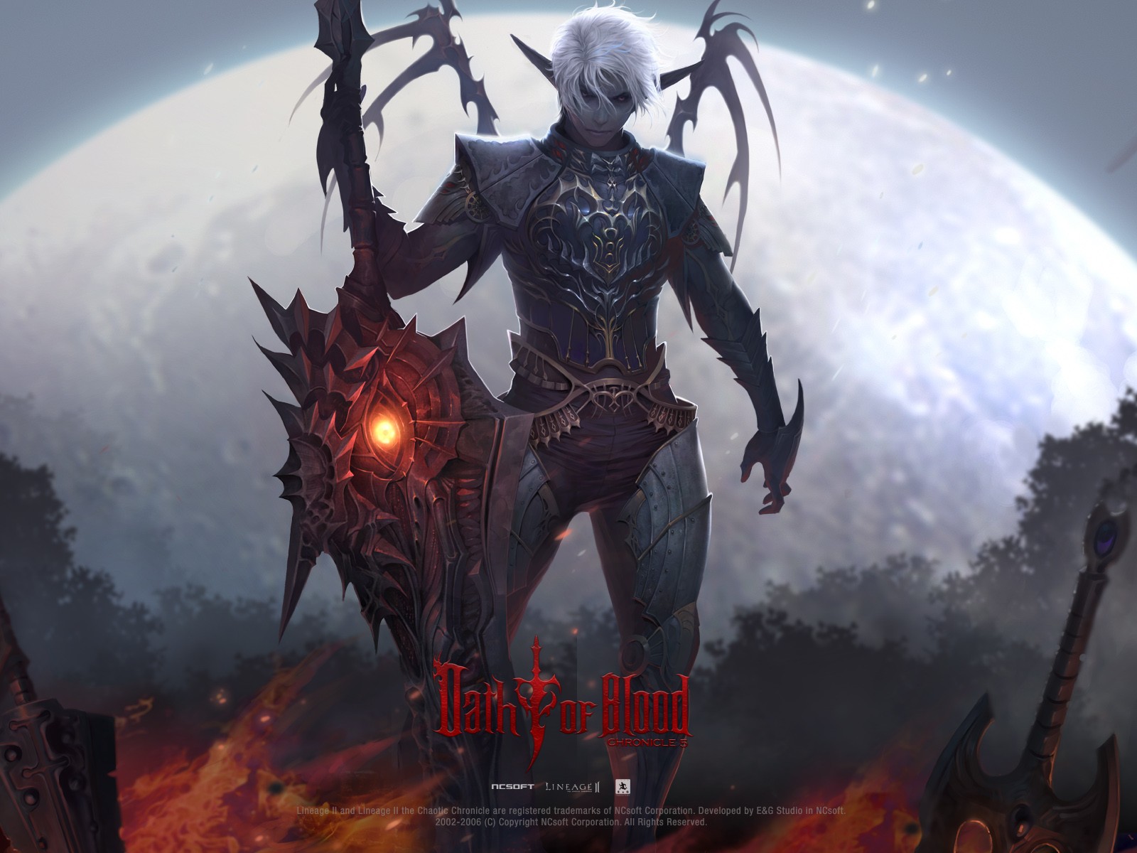 General 1600x1200 Lineage elves weapon Moon fire Lineage II fantasy art video games PC gaming NCSOFT