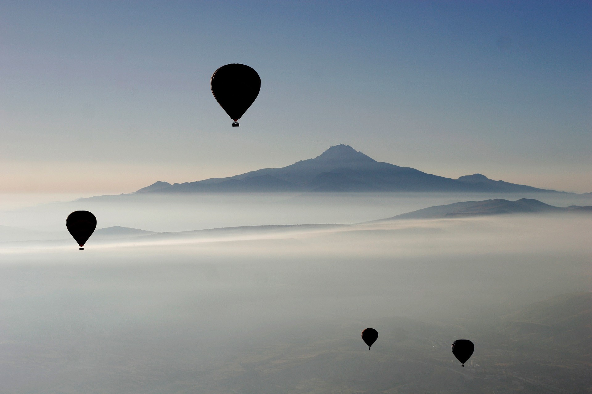 General 1920x1280 photography landscape nature mountains balloon hot air balloons mist vehicle sky