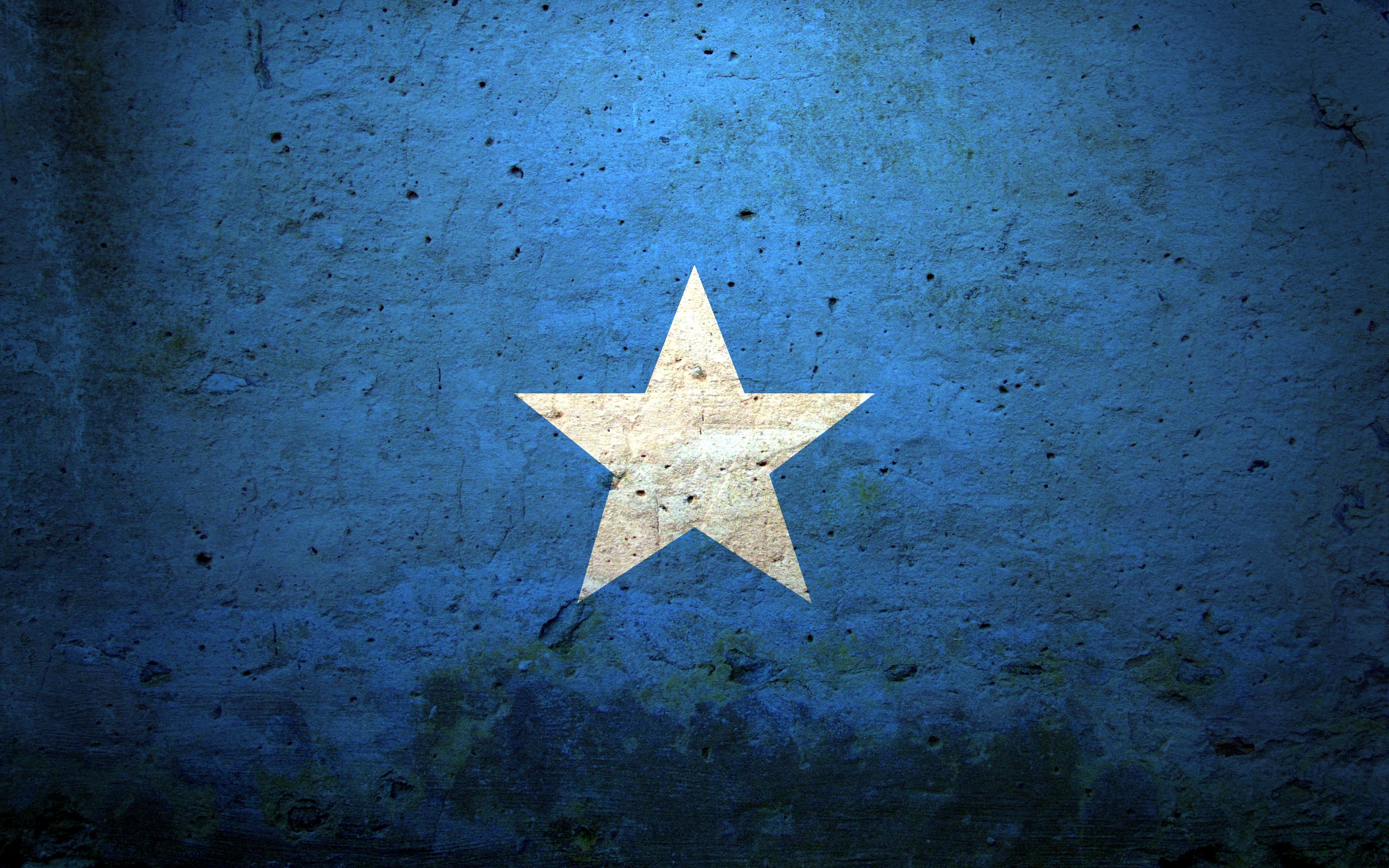 General 2560x1600 grunge artwork Somalia flag blue stars blue background