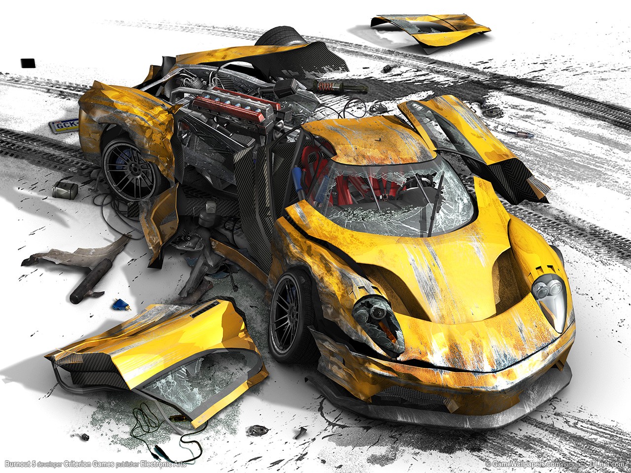 General 1280x960 car crash Burnout (video game) destruction video games vehicle yellow cars video game art Criterion Games
