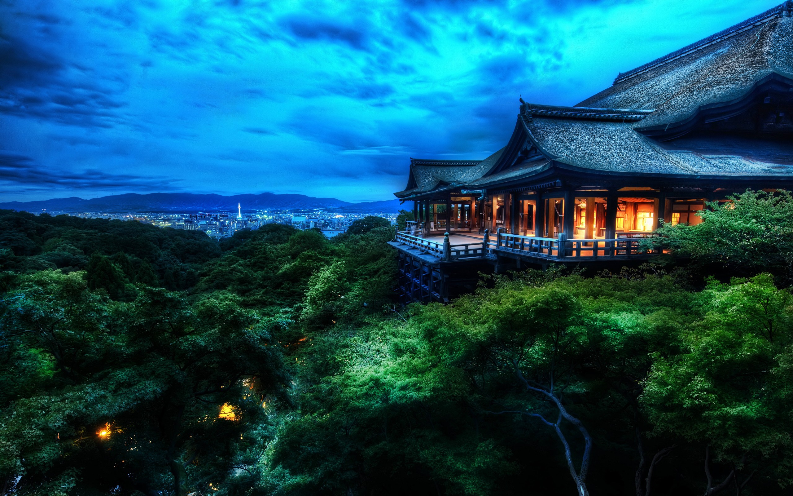 General 2560x1600 HDR trees nature lights Japan temple Asia Kyoto landscape low light