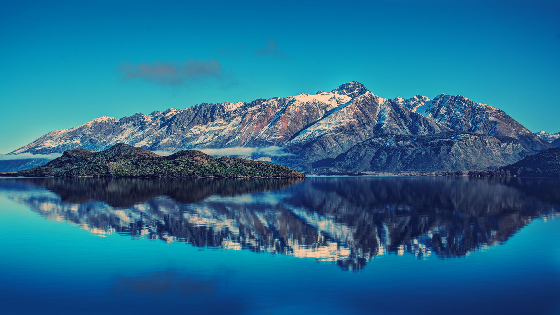 General 1920x1080 landscape mountains lake water reflection nature calm waters clear sky blue Lake Pukaki New Zealand