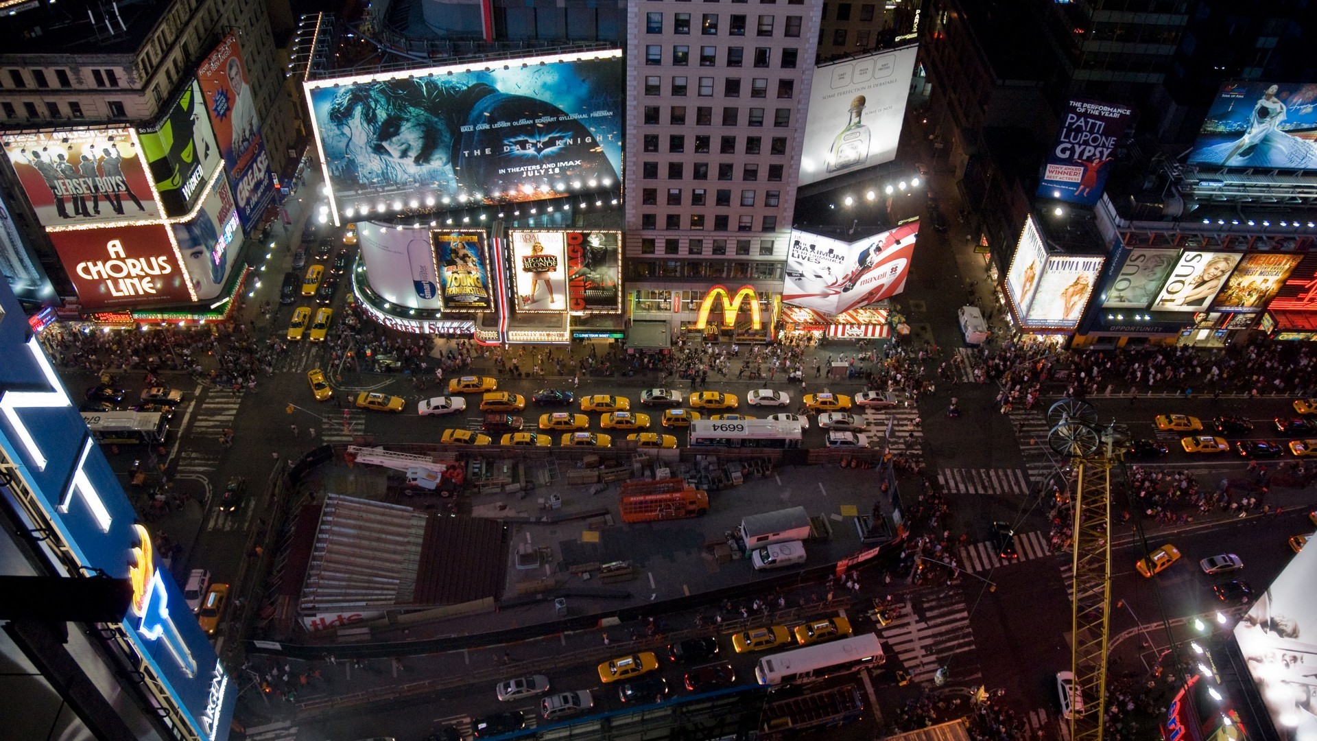 General 1920x1080 cityscape city building crowds Times Square New York City USA aerial view traffic