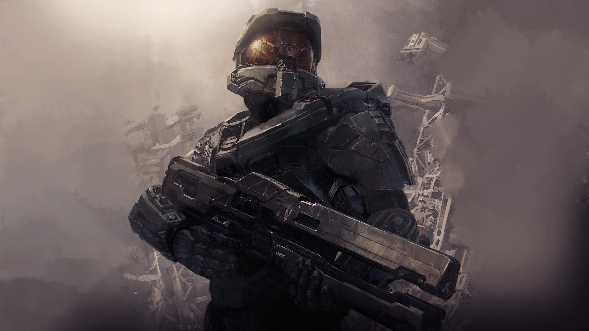 General 1920x1080 video games video game art science fiction weapon Halo 3 Master Chief (Halo)