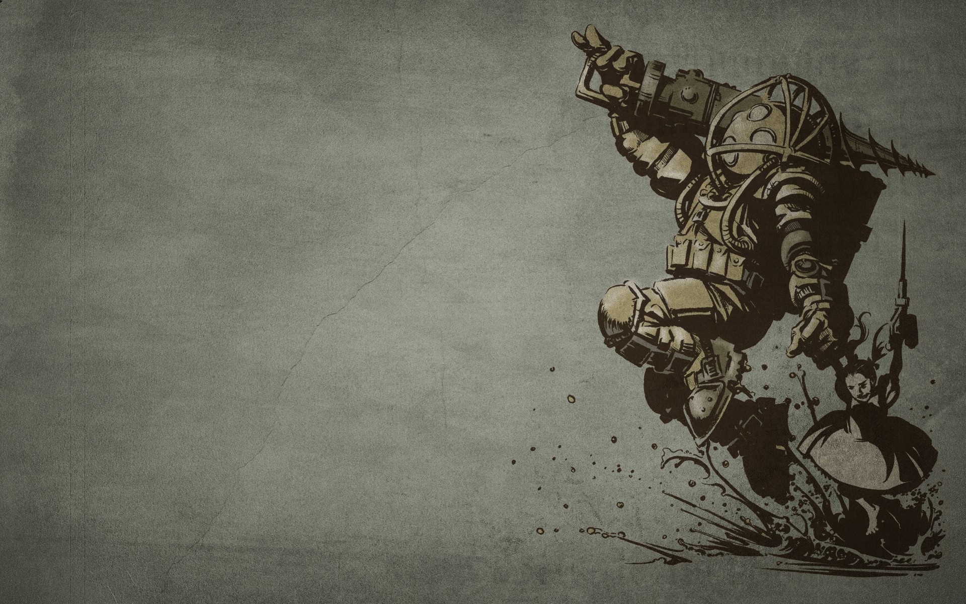 General 1920x1200 BioShock Big Daddy Mr Bubbles video games PC gaming video game art