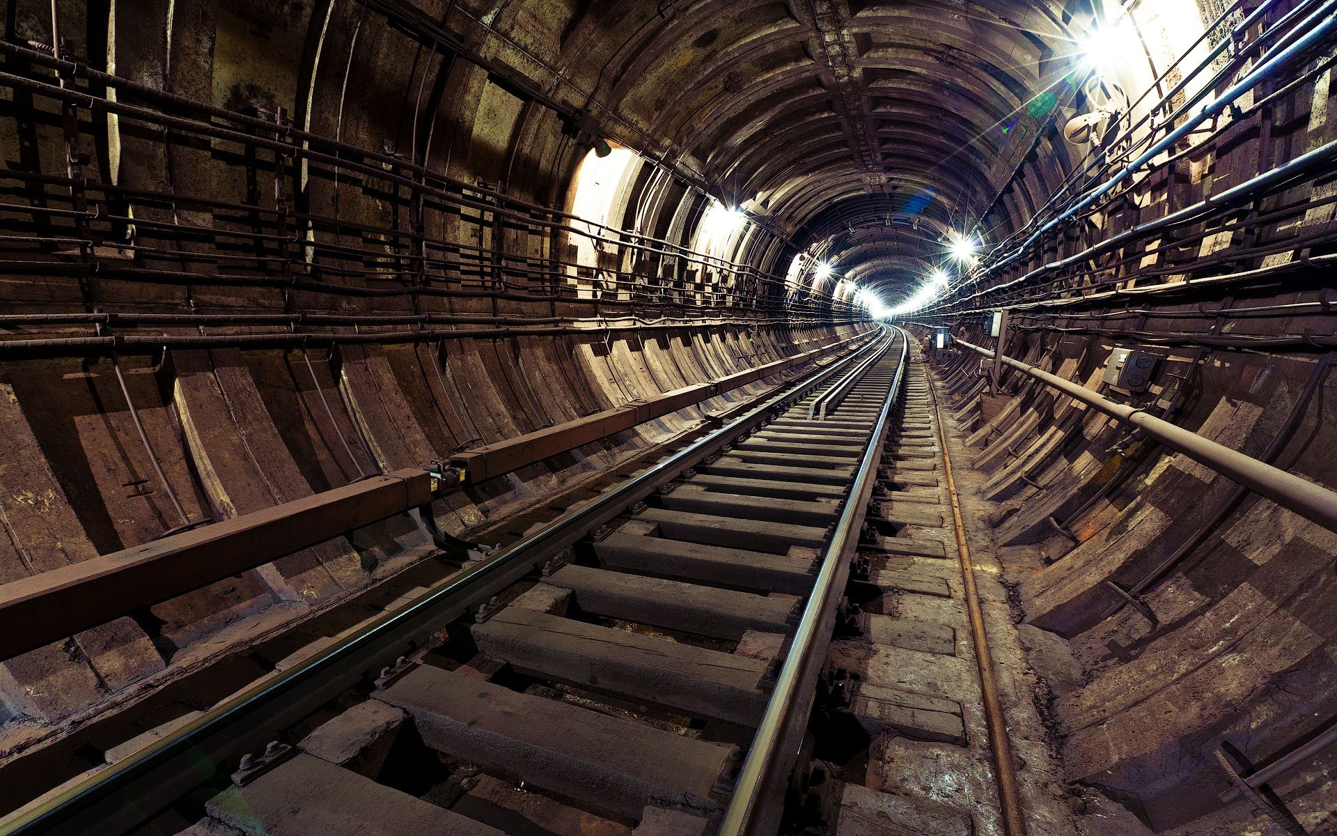 General 1920x1200 subway tunnel architecture lights railway underground