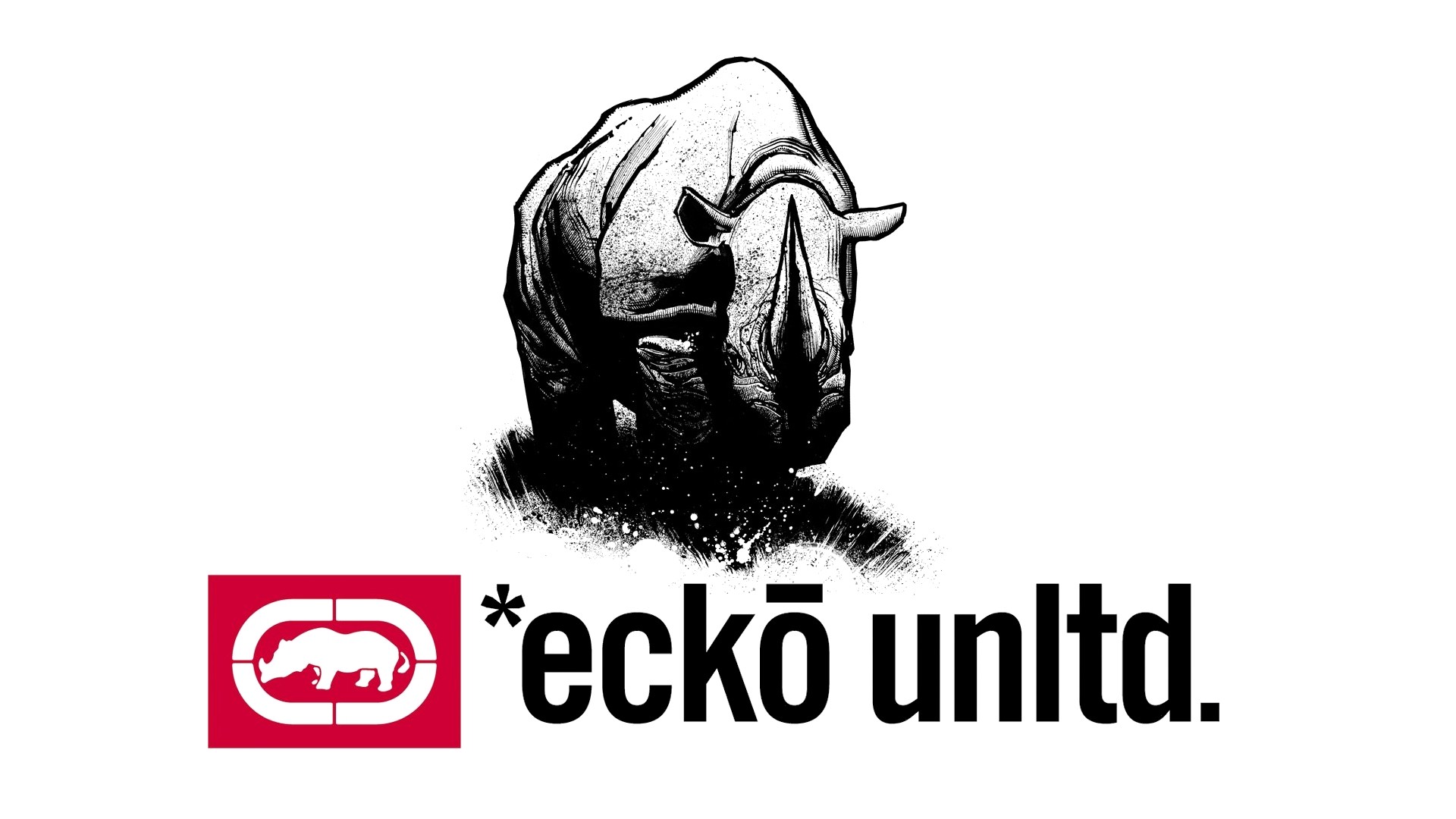General 1920x1080 ecko rhino white background brand digital art simple background