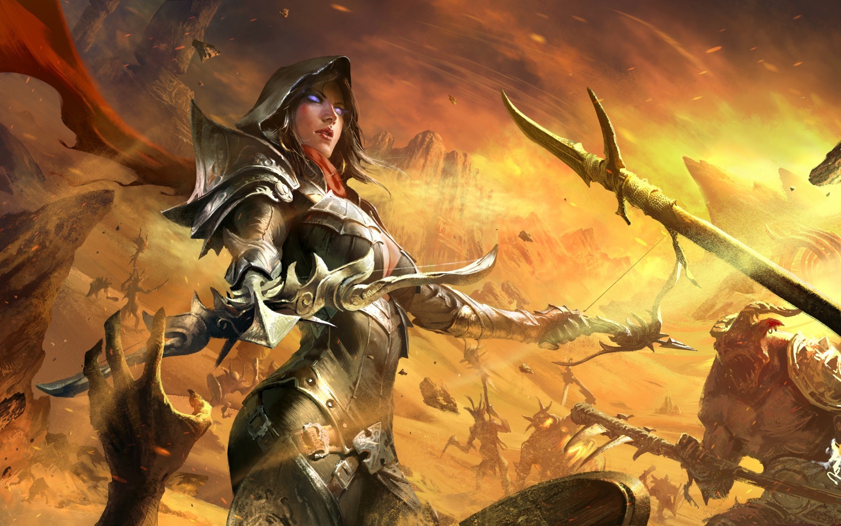 General 1680x1050 Diablo Diablo III video games fantasy art digital art Demon Hunter fantasy girl PC gaming video game girls fantasy armor video game art