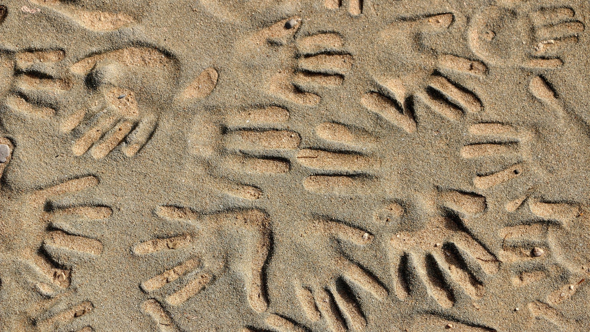 General 1920x1080 nature sand handprints texture artwork