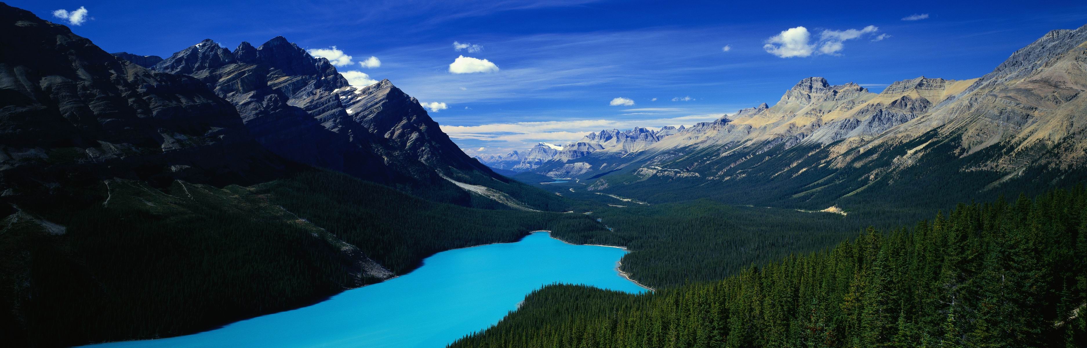 General 3750x1200 nature lake forest mountains landscape