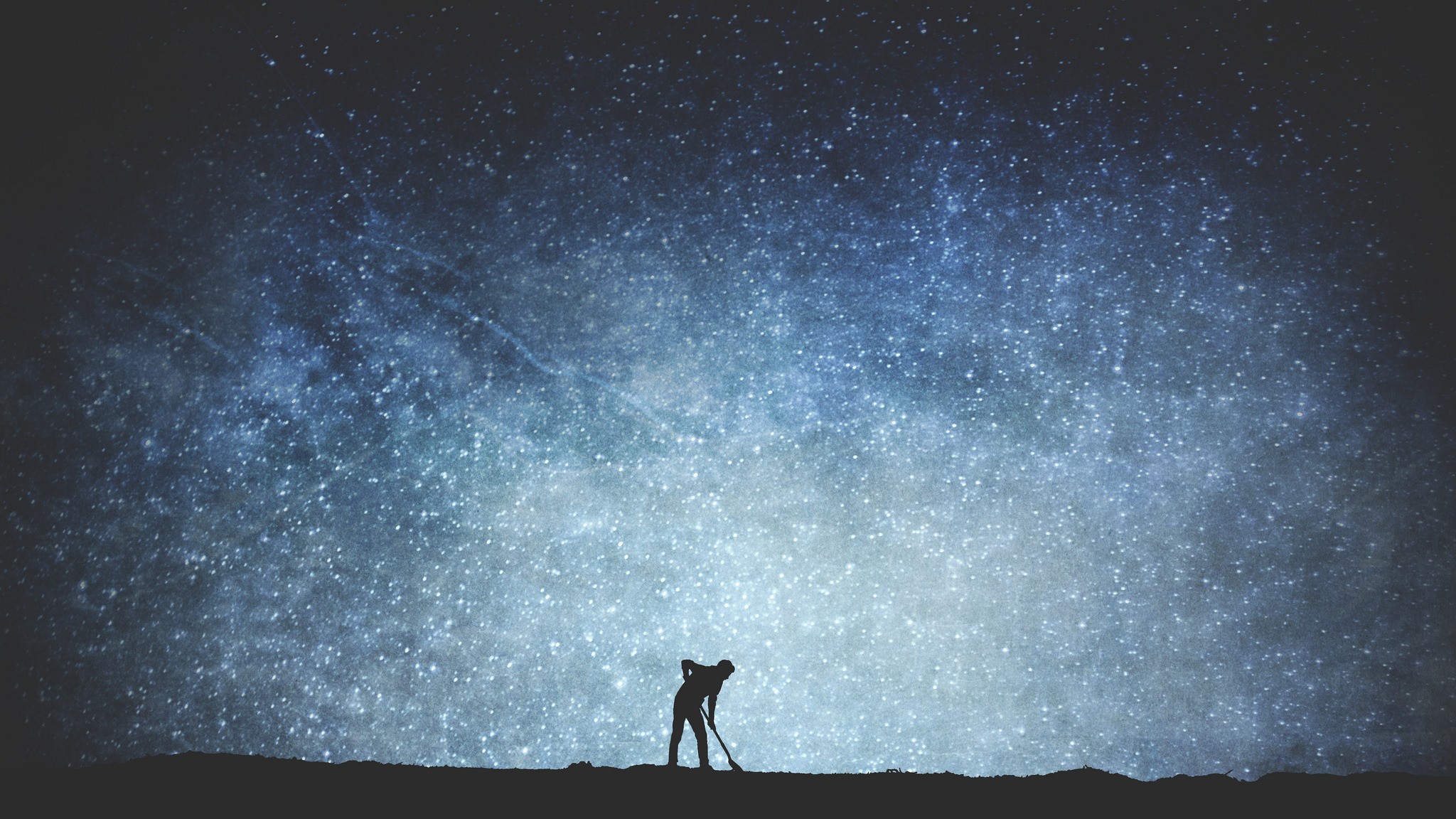 People 2048x1152 people stars alone night sky sky standing outdoors