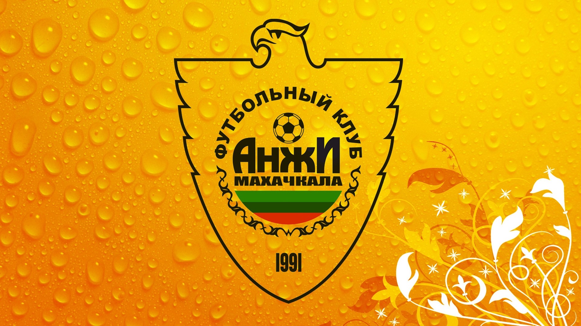 General 1920x1080 logo water drops numbers orange background 1991 (Year) soccer clubs Russia