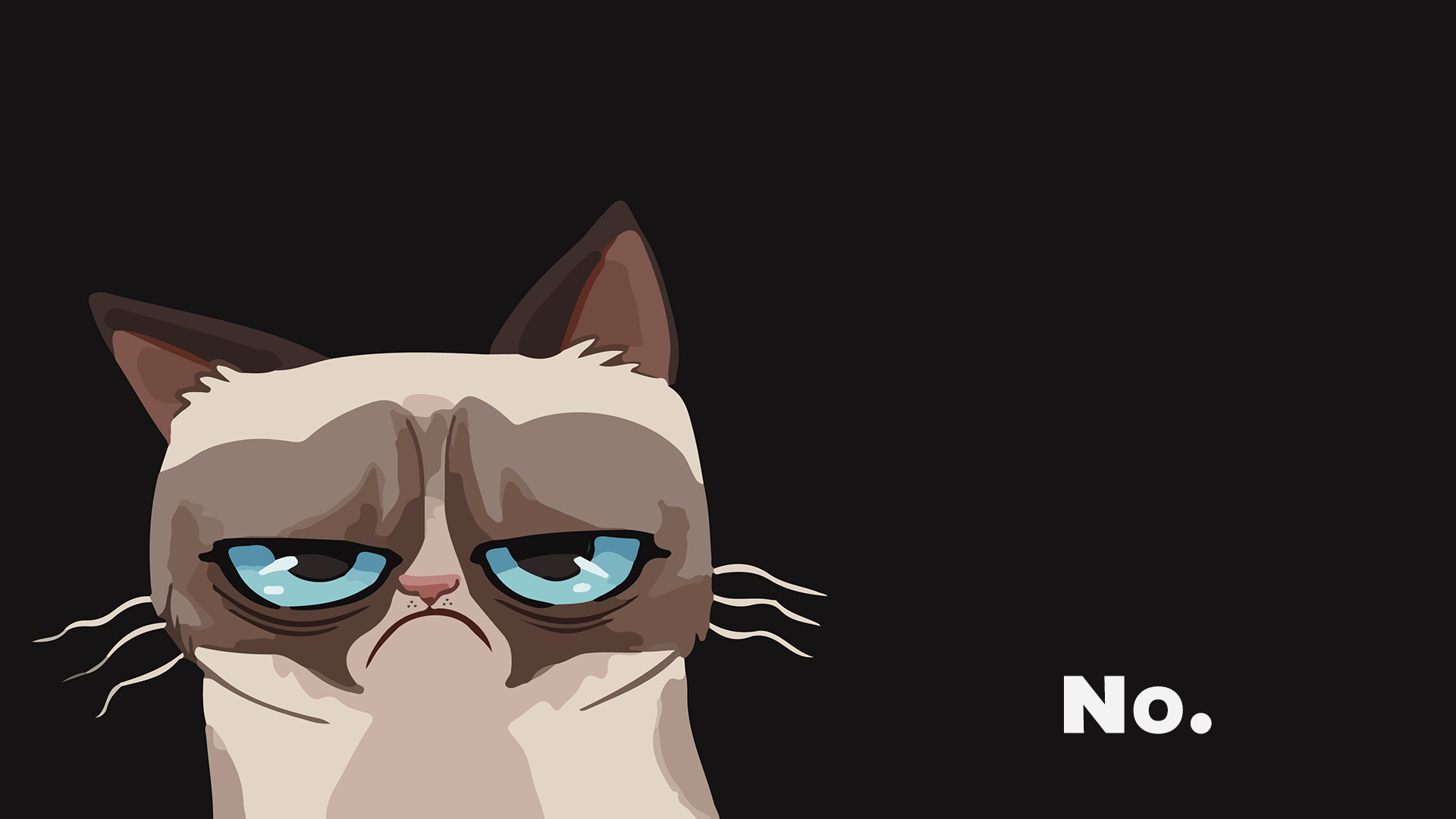 General 1920x1080 Grumpy Cat animals cats artwork simple background memes