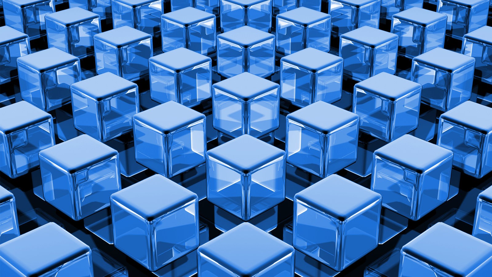 General 1600x900 abstract cube blue 3D Blocks 3D Abstract digital art CGI