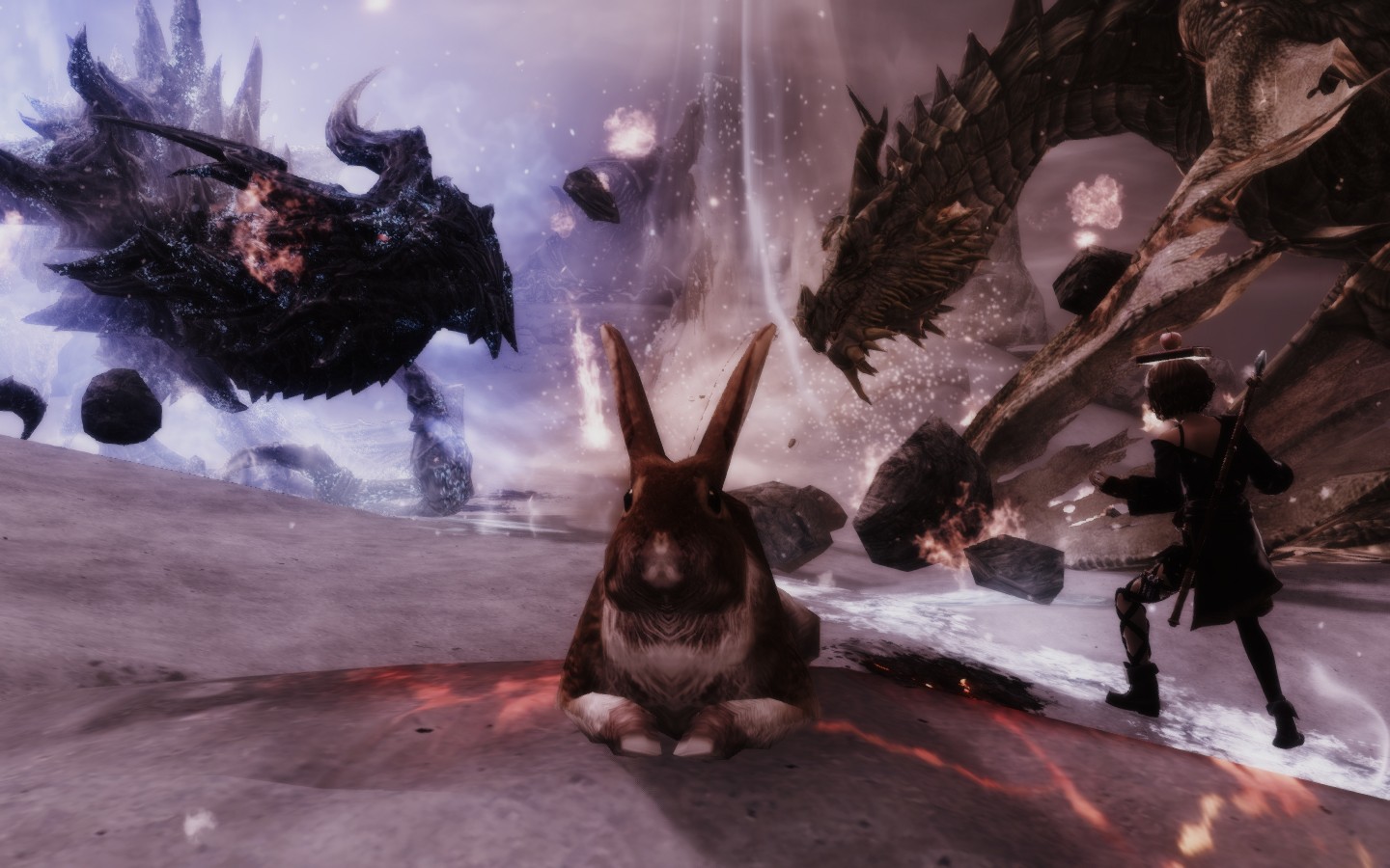 General 1440x900 The Elder Scrolls V: Skyrim dragon rabbits magic RPG video games PC gaming
