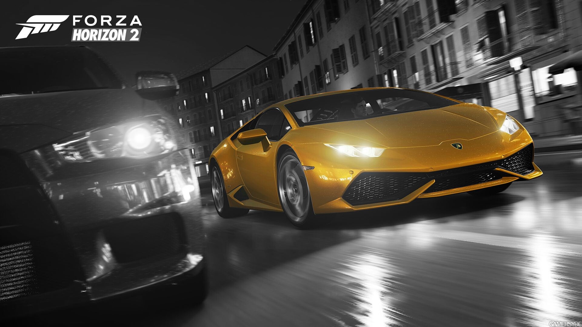 General 1920x1080 Forza Horizon 2 car selective coloring yellow cars Lamborghini vehicle video games racing Turn 10 Studios