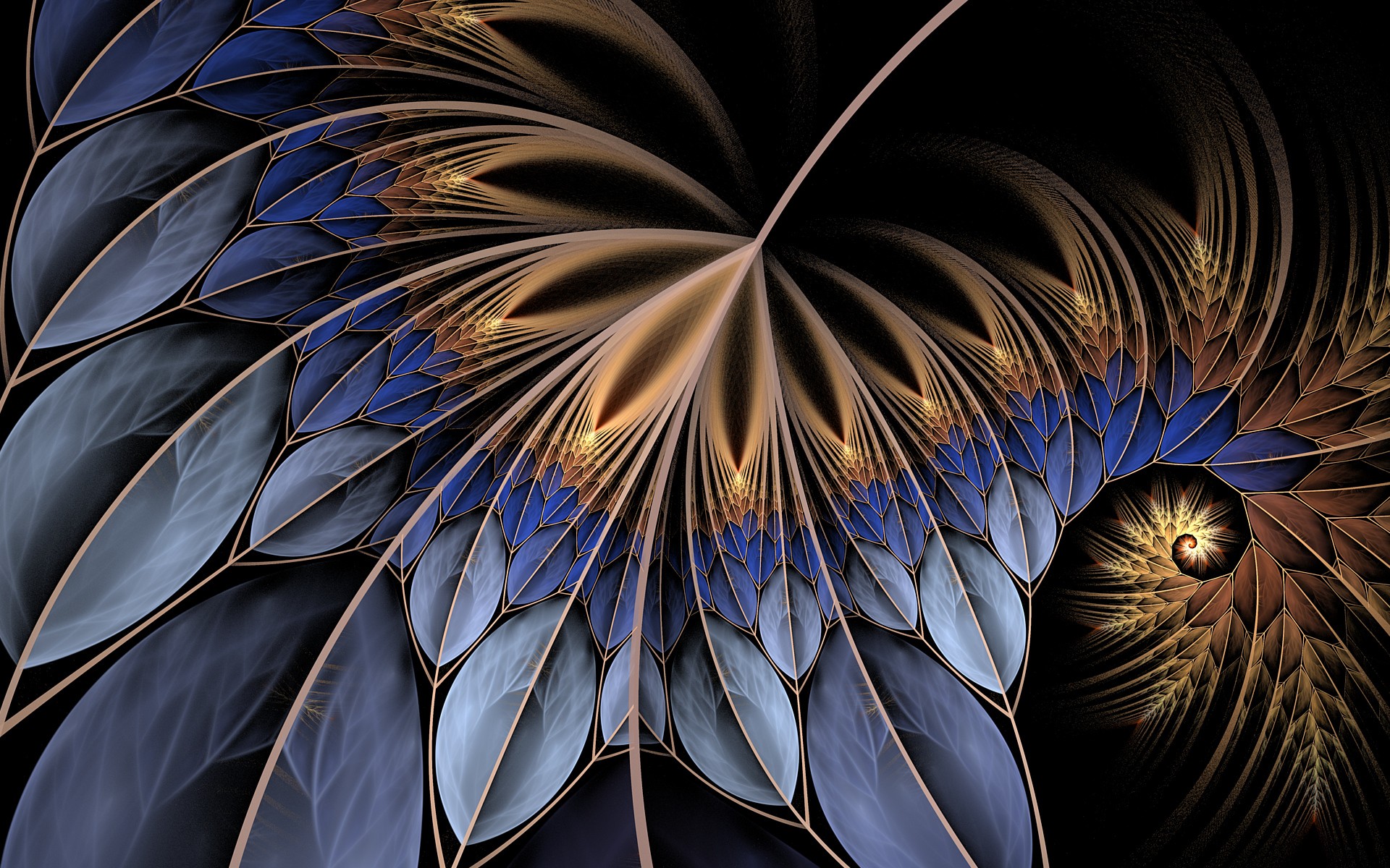 General 1920x1200 abstract fractal digital art feathers