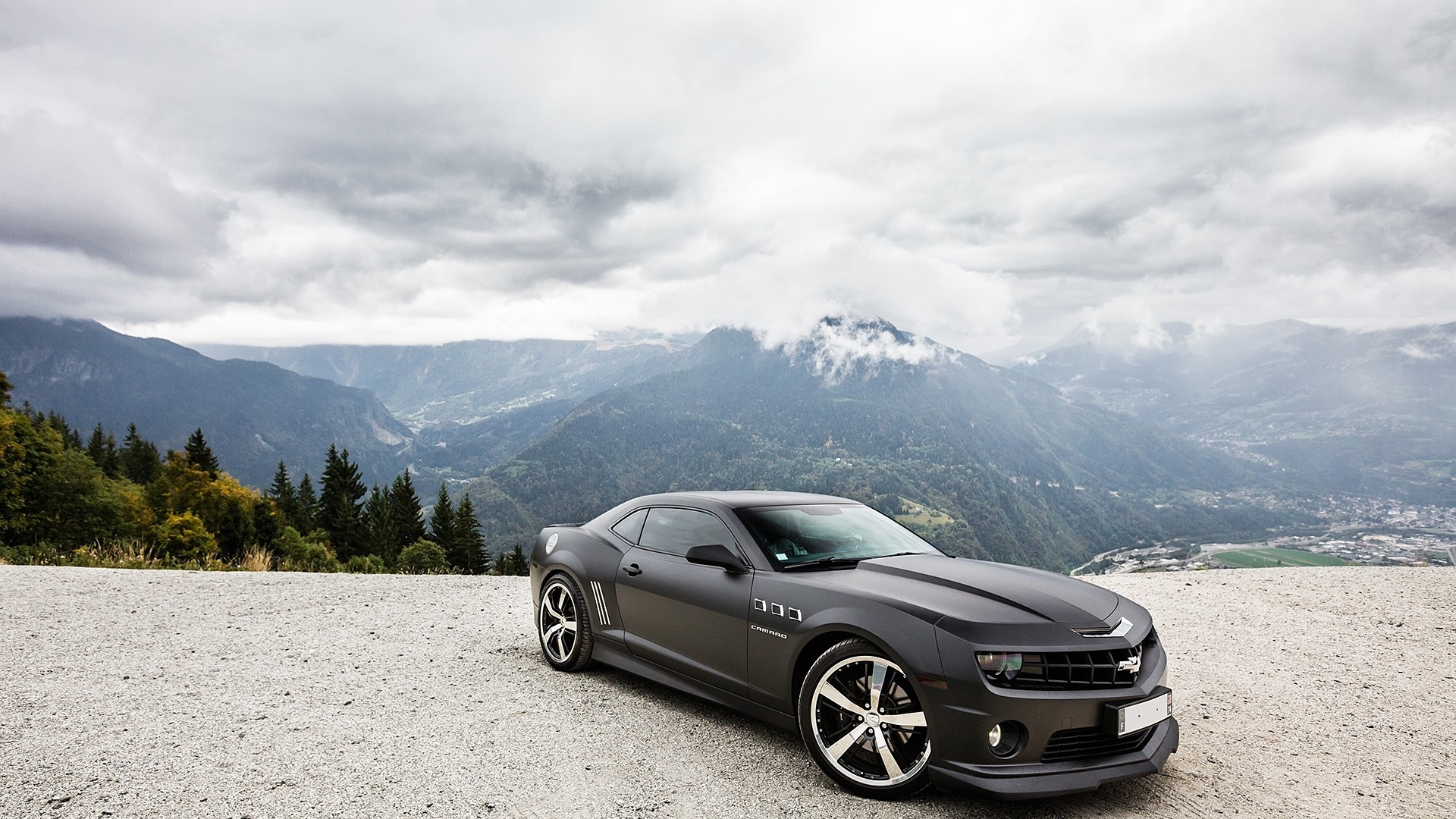 General 1920x1080 Chevrolet Camaro mountains car vehicle black cars Chevrolet muscle cars American cars