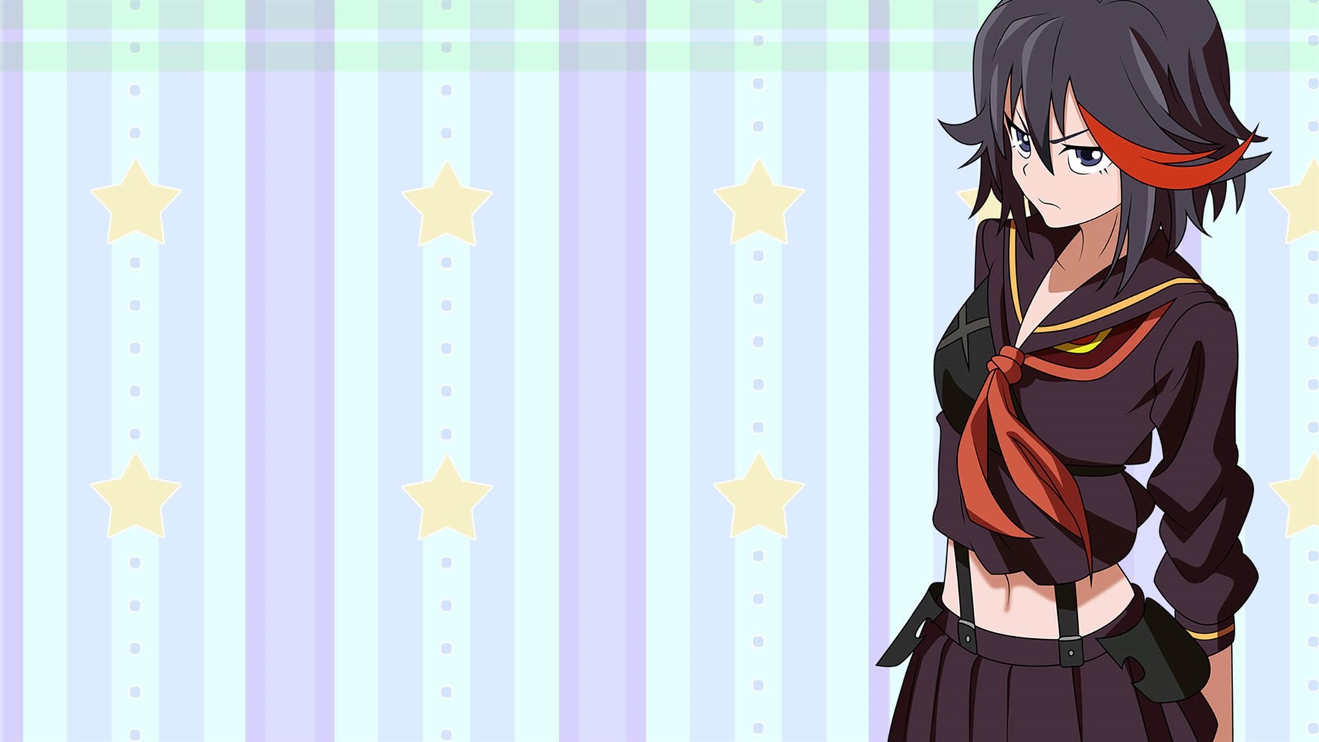 Anime 1920x1080 Kill la Kill Matoi Ryuuko anime girls anime dark hair angry face