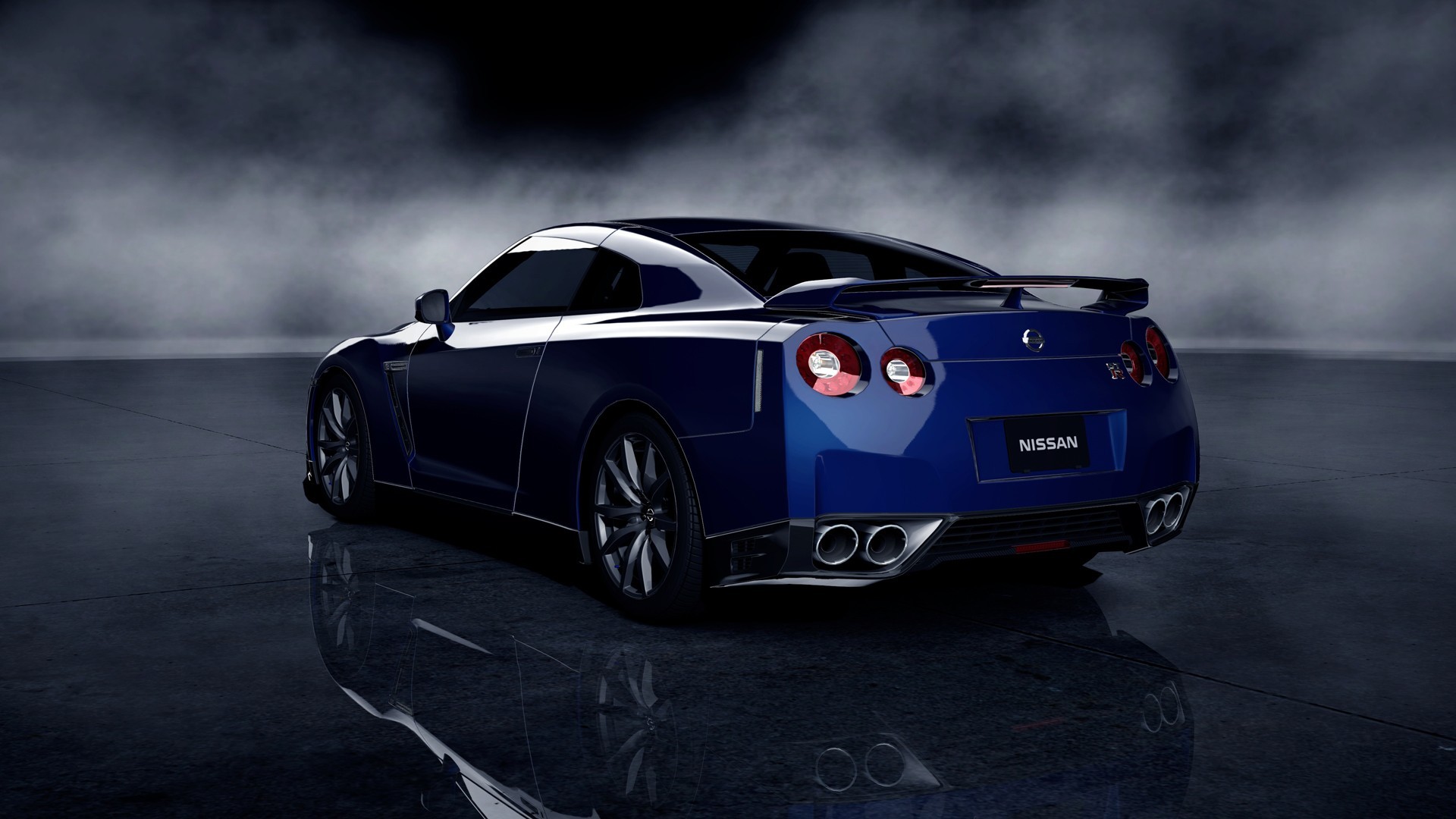 General 1920x1080 car blue cars Nissan GT-R Nissan vehicle reflection video games
