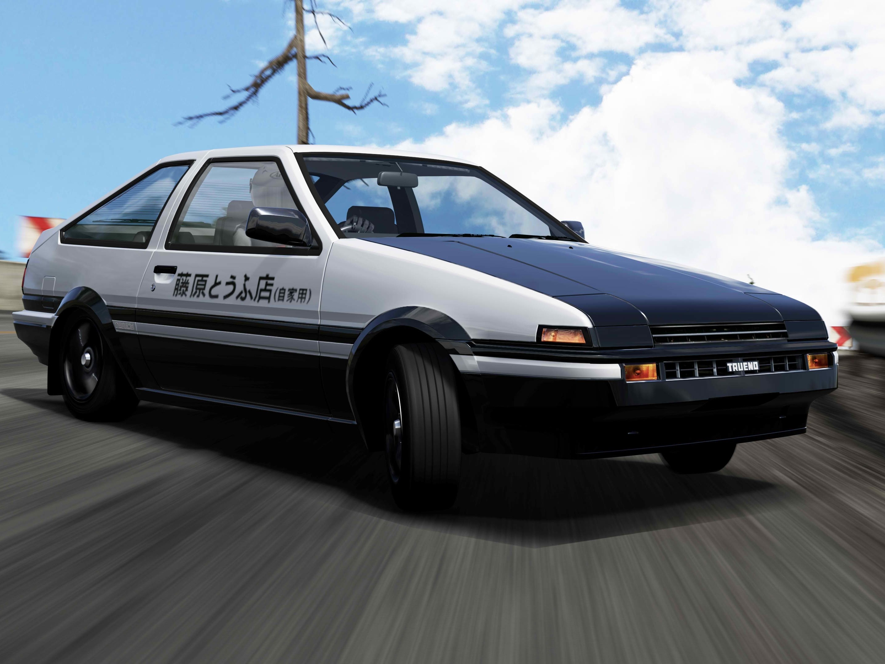 General 2880x2160 Toyota AE86 Initial D Toyota car vehicle white cars pop-up headlights Japanese cars