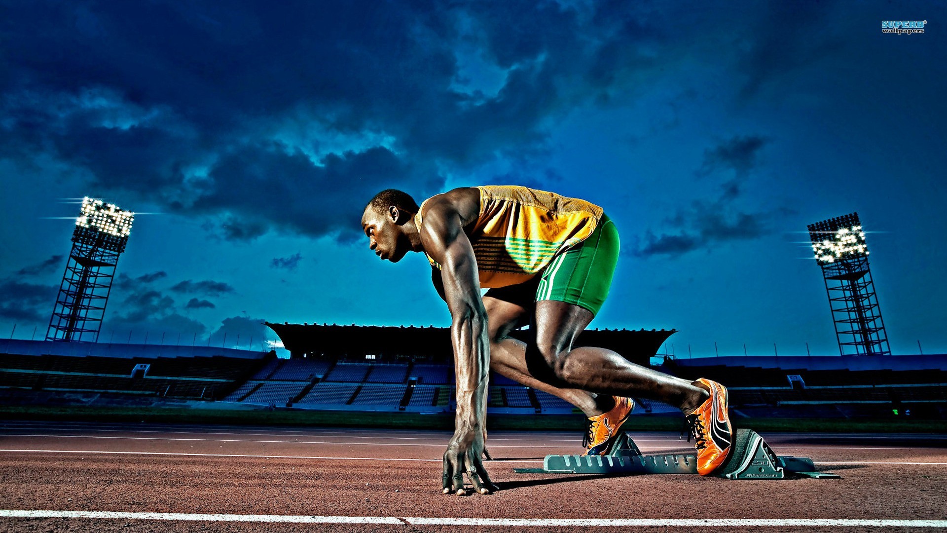 People 1920x1080 Usain Bolt men tracks sport athletes