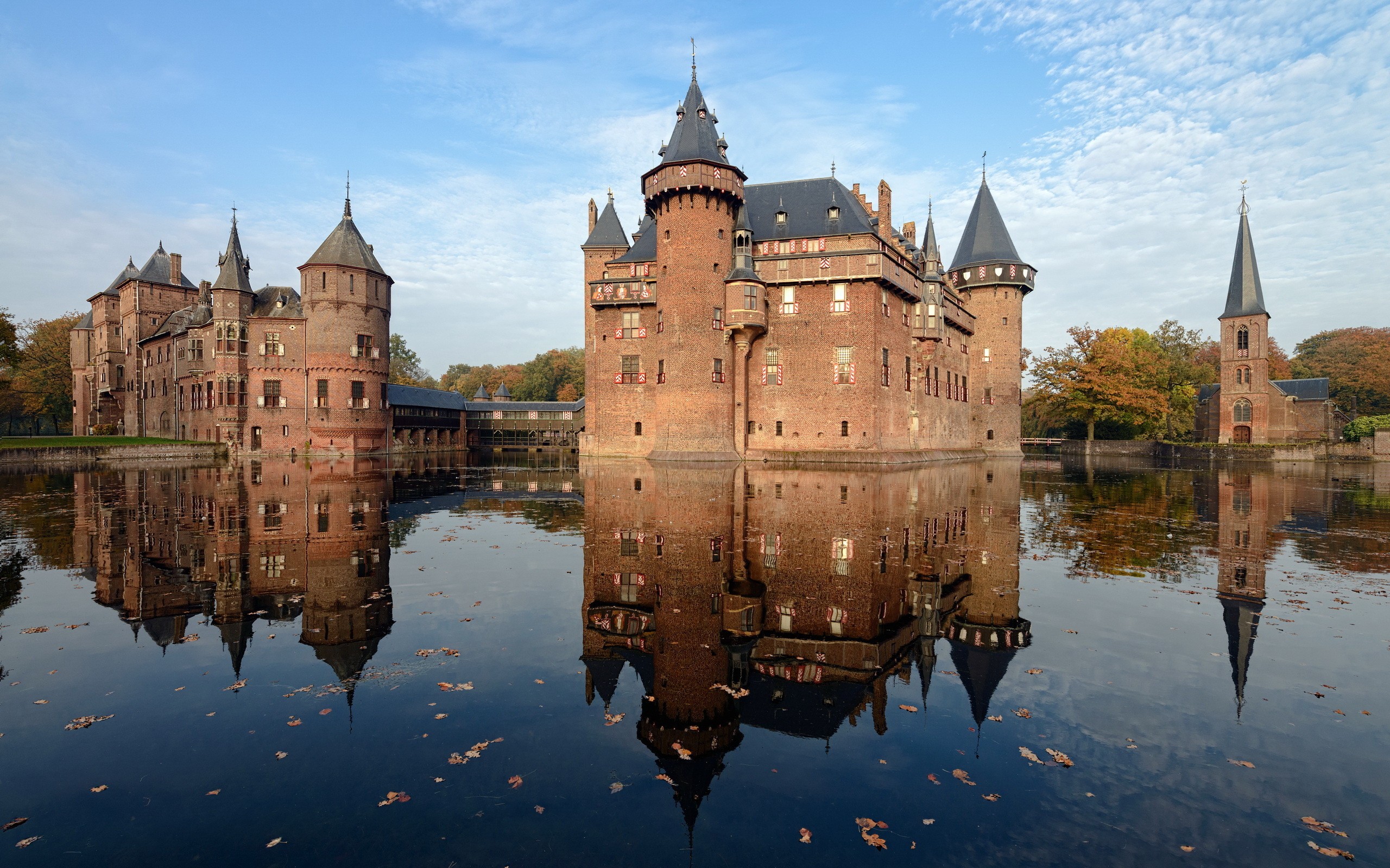 General 2560x1600 castle architecture reflection lake building Netherlands